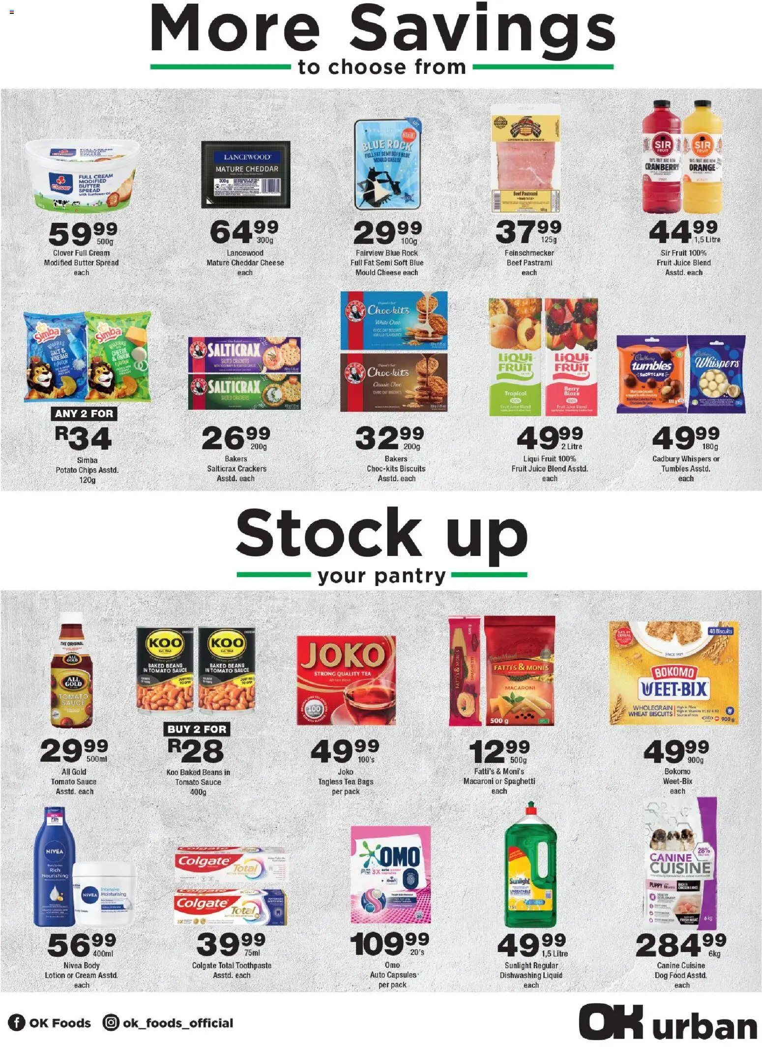 New OK Foods catalogue – valid from 27.04.2026 | Page: 3 | Products: Cream, Stock, Toothpaste, Dog food