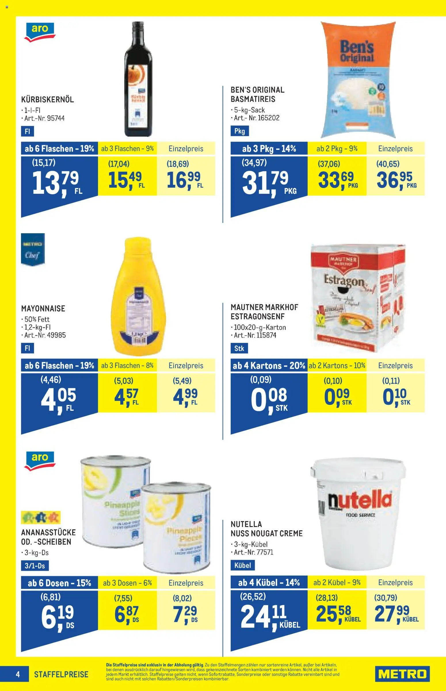 Metro angebote Profi gültig ab 09.07.2026 | Seite: 4 | Produkte: Mayonnaise, Creme