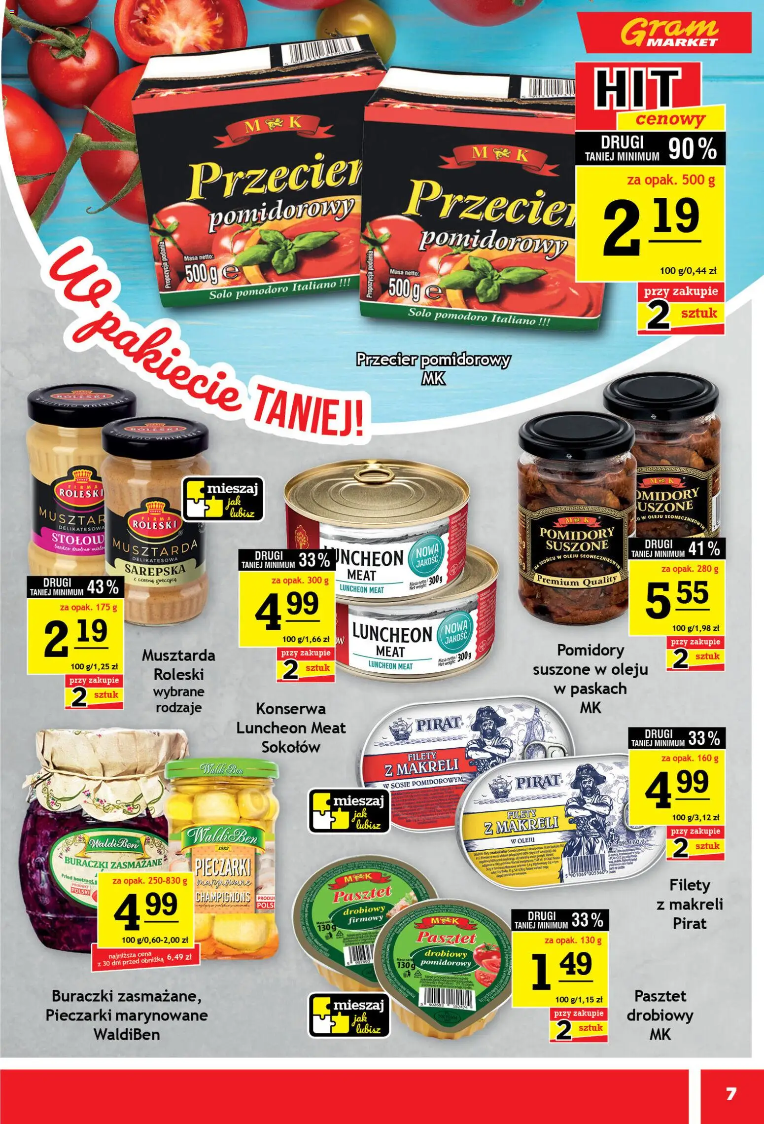 Gram Market gazetka od 20.05.2026 | Strona: 7 | Produkty: Pieczarki, Przecier pomidorowy, Pomidory, Buraczki zasmażane