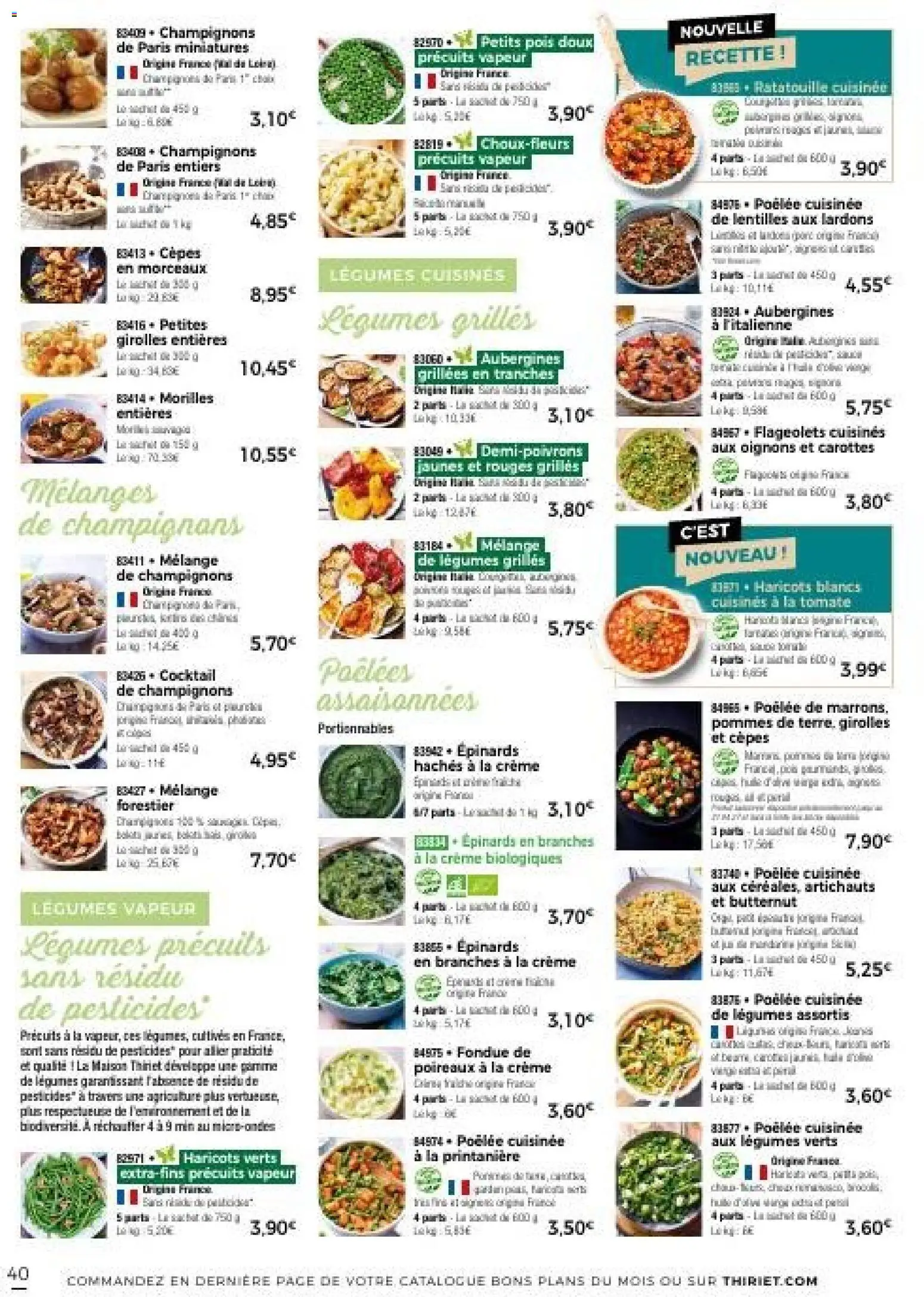 {H1} | Page: 40 | Produits: Lentilles, Champignons, Pommes, Oignons