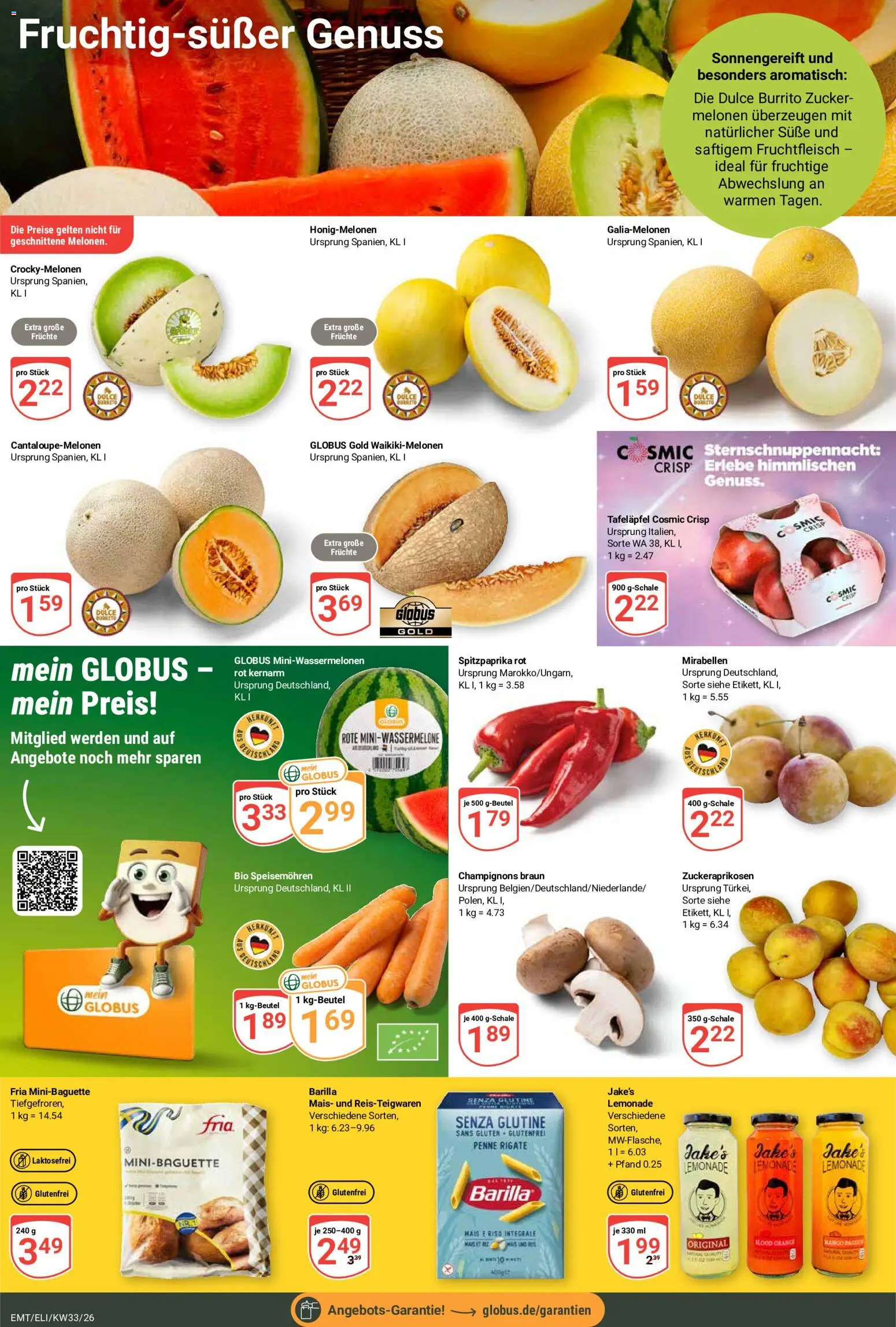 Globus Prospekt Erfurt – gültig ab 10.08.2026 | Seite: 10 | Produkte: Mais, Barilla, Champignons, Zucker