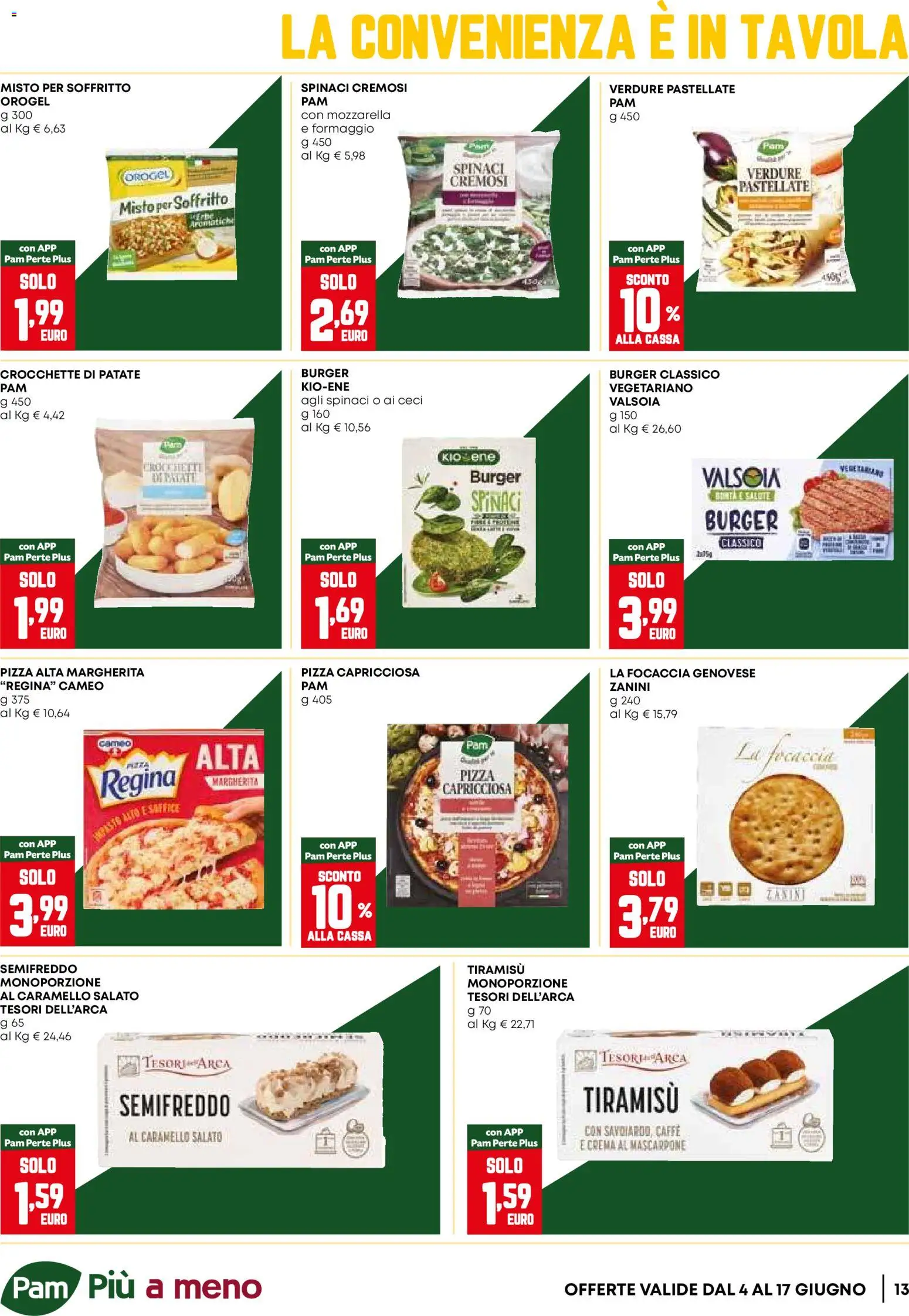 Volantino PAM del 04.06.2026 | Pagina: 13 | Prodotti: Caffè, Pizza, Mozzarella, Mascarpone