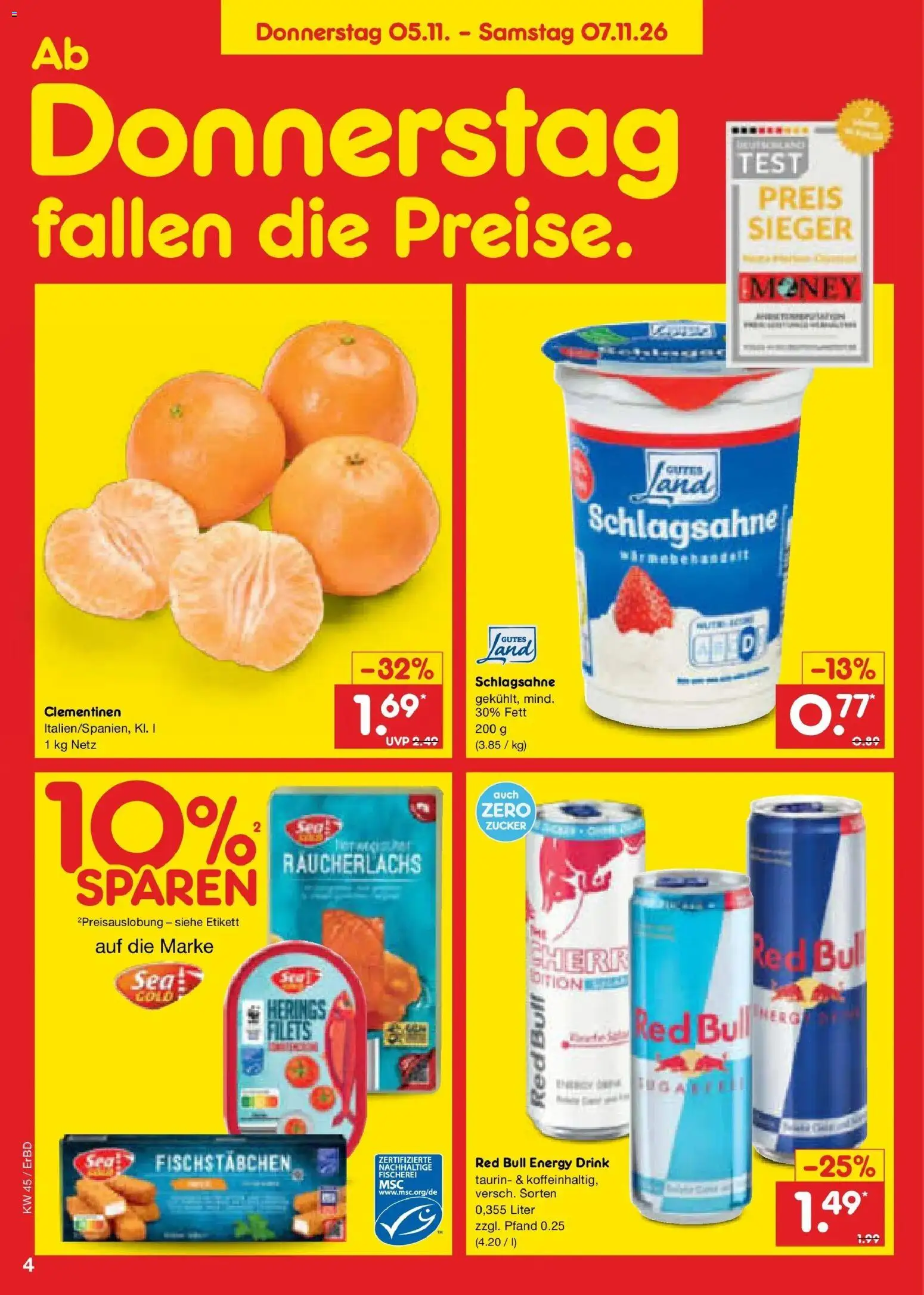 Netto Marken-Discount Prospekt Weimar (ab 02.11.2026) » Angebote | Seite: 58 | Produkte: Schlagsahne, Energy, Räucherlachs, Zucker