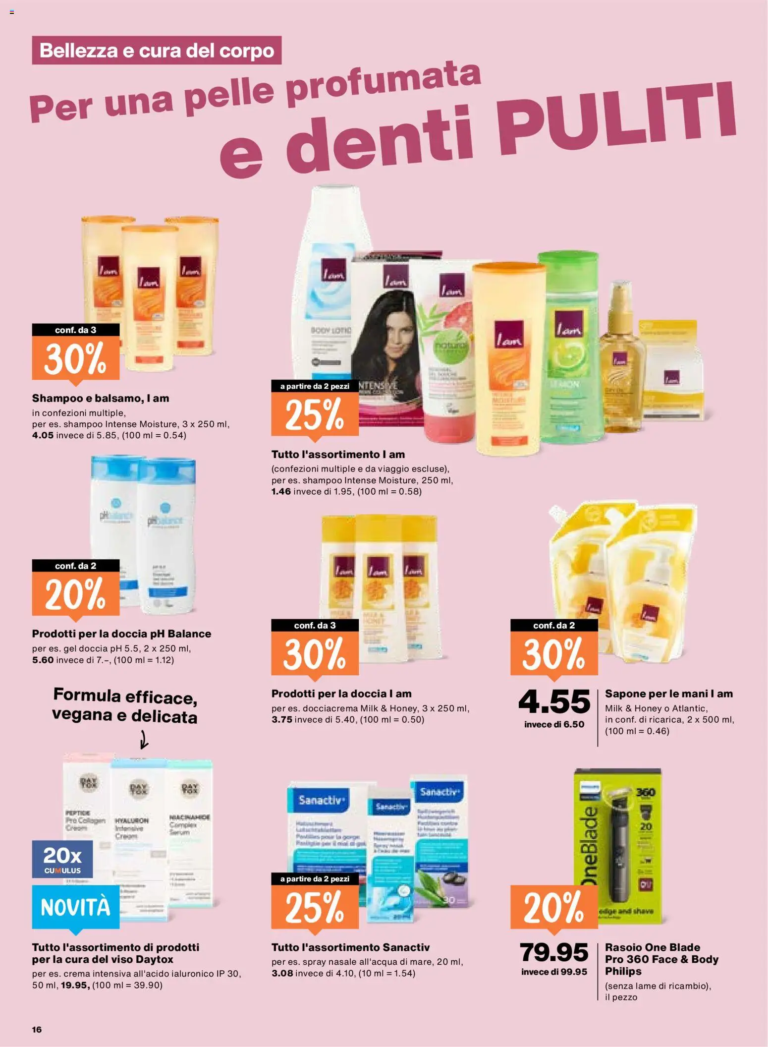 Migros aktionen IT – gültig ab 16.07.2026 | Seite: 16 | Produkte: Shampoo, Conditioner, Shower Gel, Philips