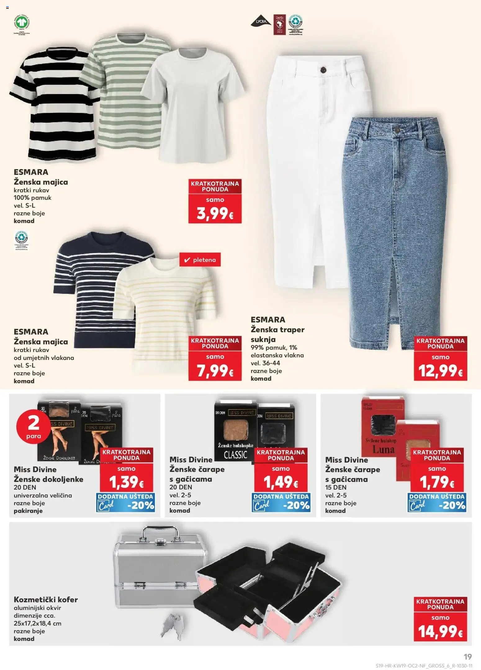 Kaufland katalog | vrijedi od 06.05.2026 | Stranica: 19 | Proizvodi: Majica, Čaše, Kofer, Hulahopke