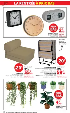 Hyper U - Prévisualisation de Hyper U - La rentrée à prix bas valide à partir de 11/08/2026 | Page: 60 | Produits: Chauffeuse, La plante artificielle, Matelas, Sommier