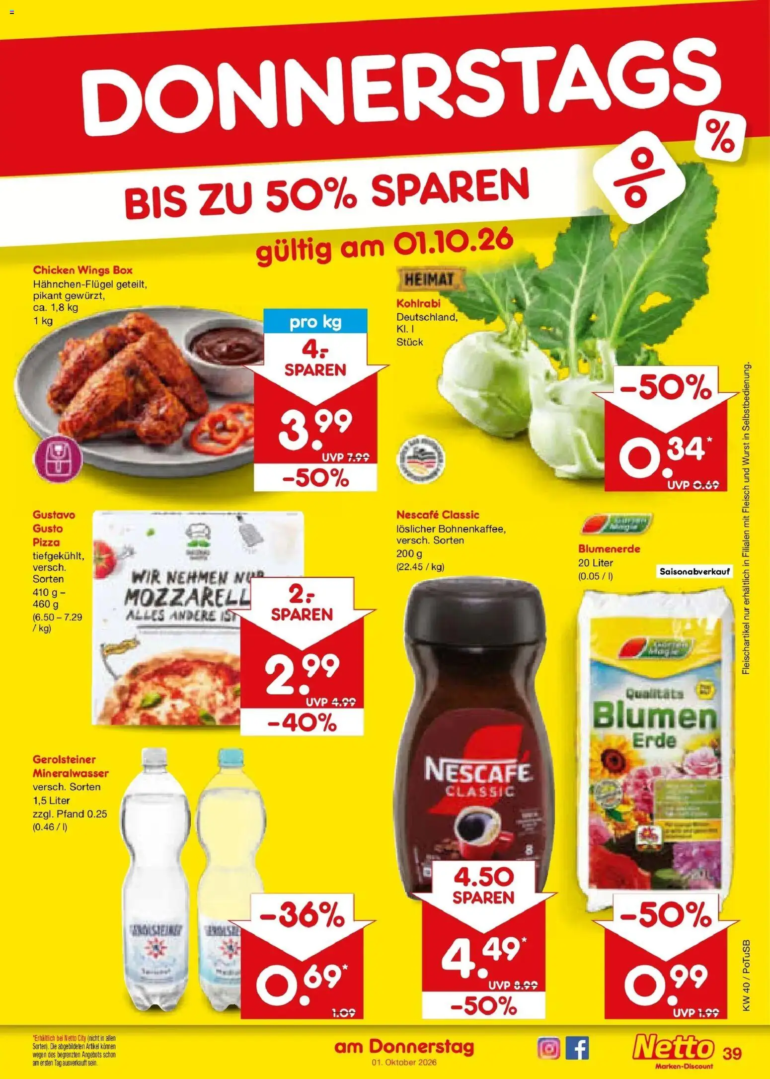 Netto Marken-Discount Prospekt Sindelfingen – gültig ab 28.09.2026 | Seite: 61 | Produkte: Nescafe, Box, Mineralwasser, Nescafe classic