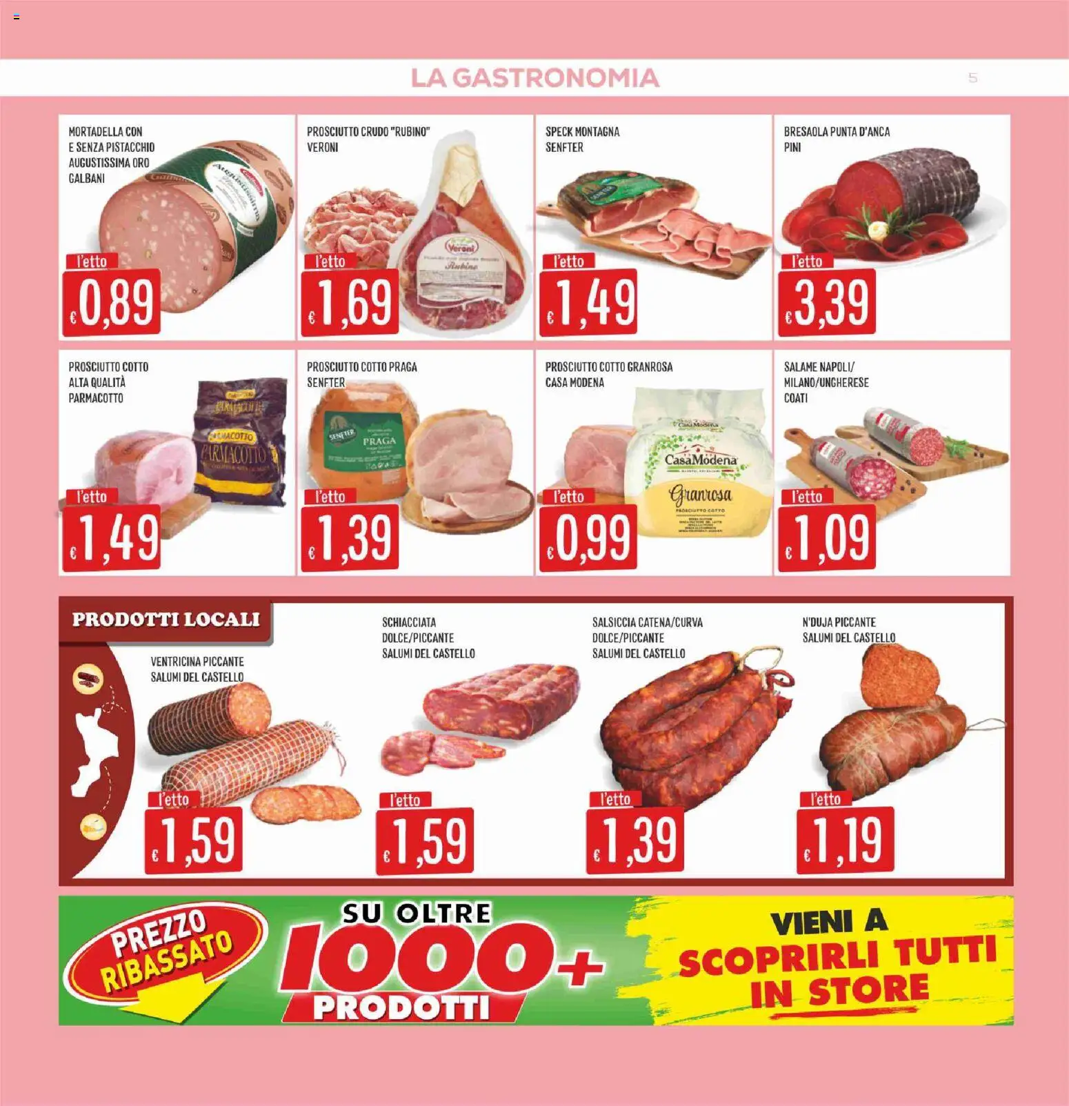 Volantino SISA del 09/07/2026 | Pagina: 5 | Prodotti: Speck, Prosciutto Cotto, Salame, Bresaola