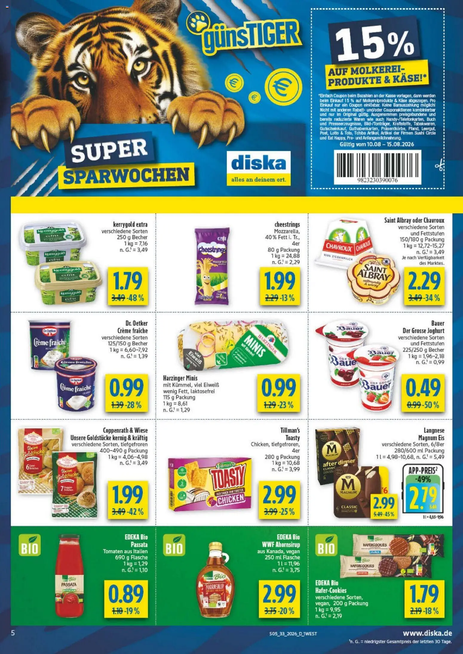 Diska - Diska Angebote Bayern KW33 – gültig ab 10.08.2026 | Seite: 5 | Produkte: Langnese, Joghurt, Toast, Tomaten
