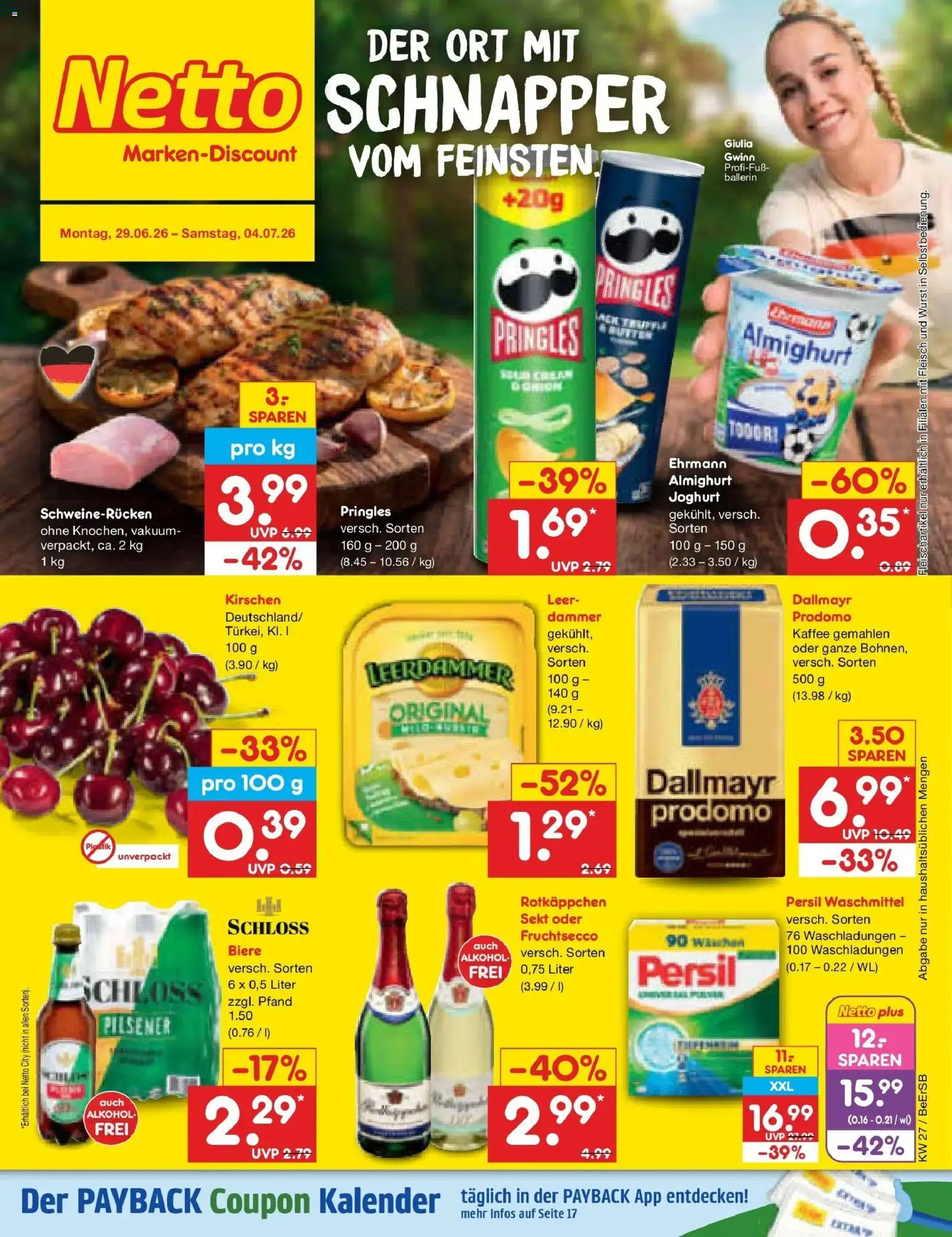 Netto Marken-Discount Prospekt Kremmen – gültig ab 29.06.2026 | Seite: 1 | Produkte: Kaffee, Leerdammer, Kirschen, Fruchtsecco