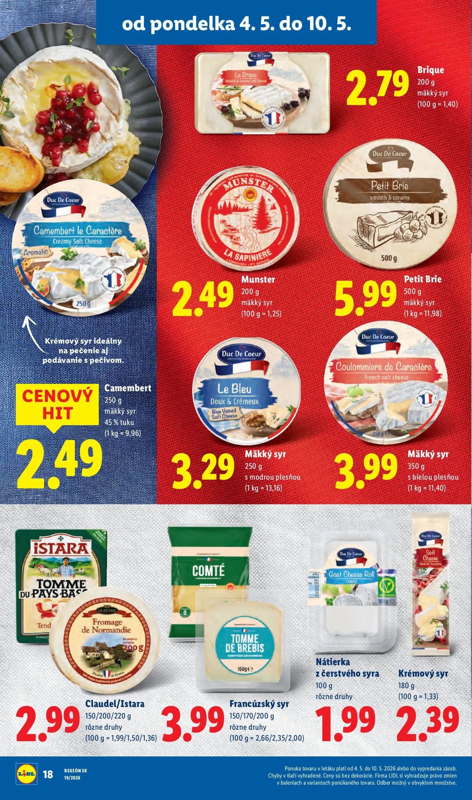 Nové Lidl akcie – leták je platný od 04.05.2026 | Strana: 24 | Produkty: Syr