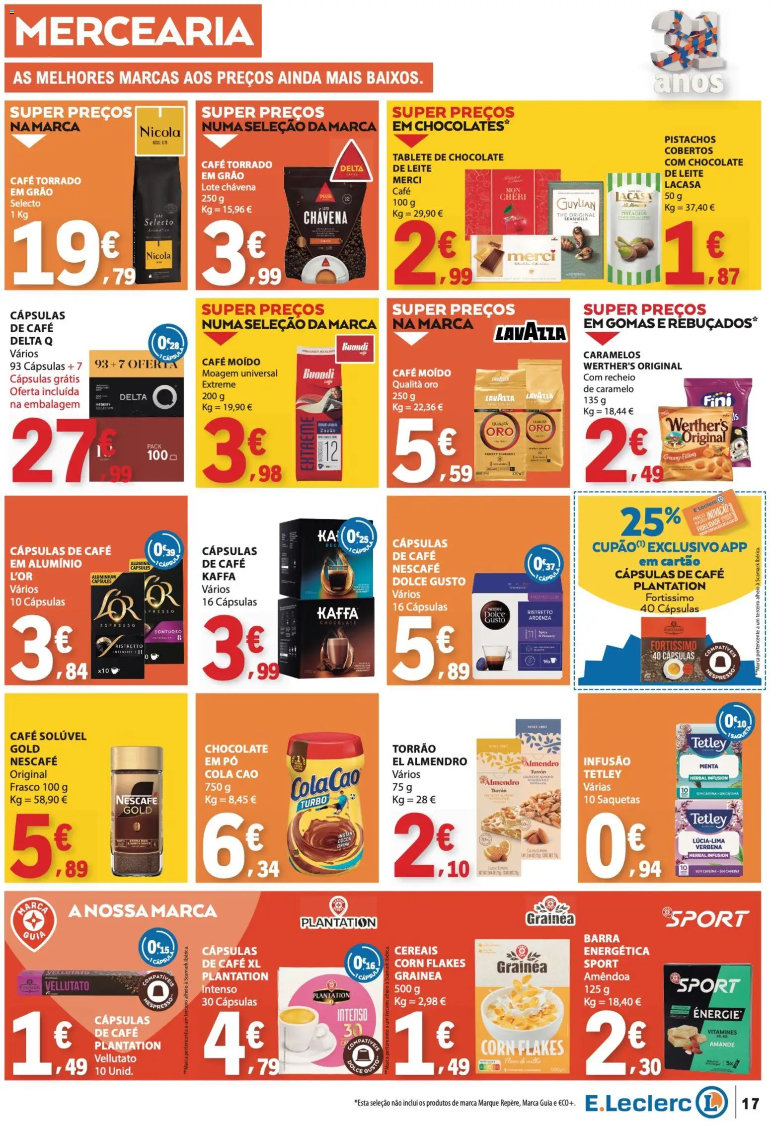 E.Leclerc folheto │ válido de 29/10/2026 | Página: 17 | Produtos: Mercearia, Café solúvel, Leite, Dolce gusto