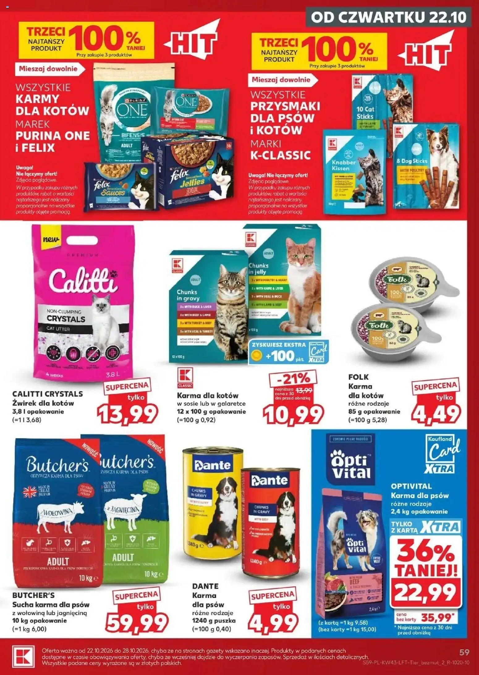 Kaufland aktualna gazetka od 22.10.2026 - od jutra PDF | Strona: 59 | Produkty: Karma dla kotów, Wołowina, Karma dla psów, Karma