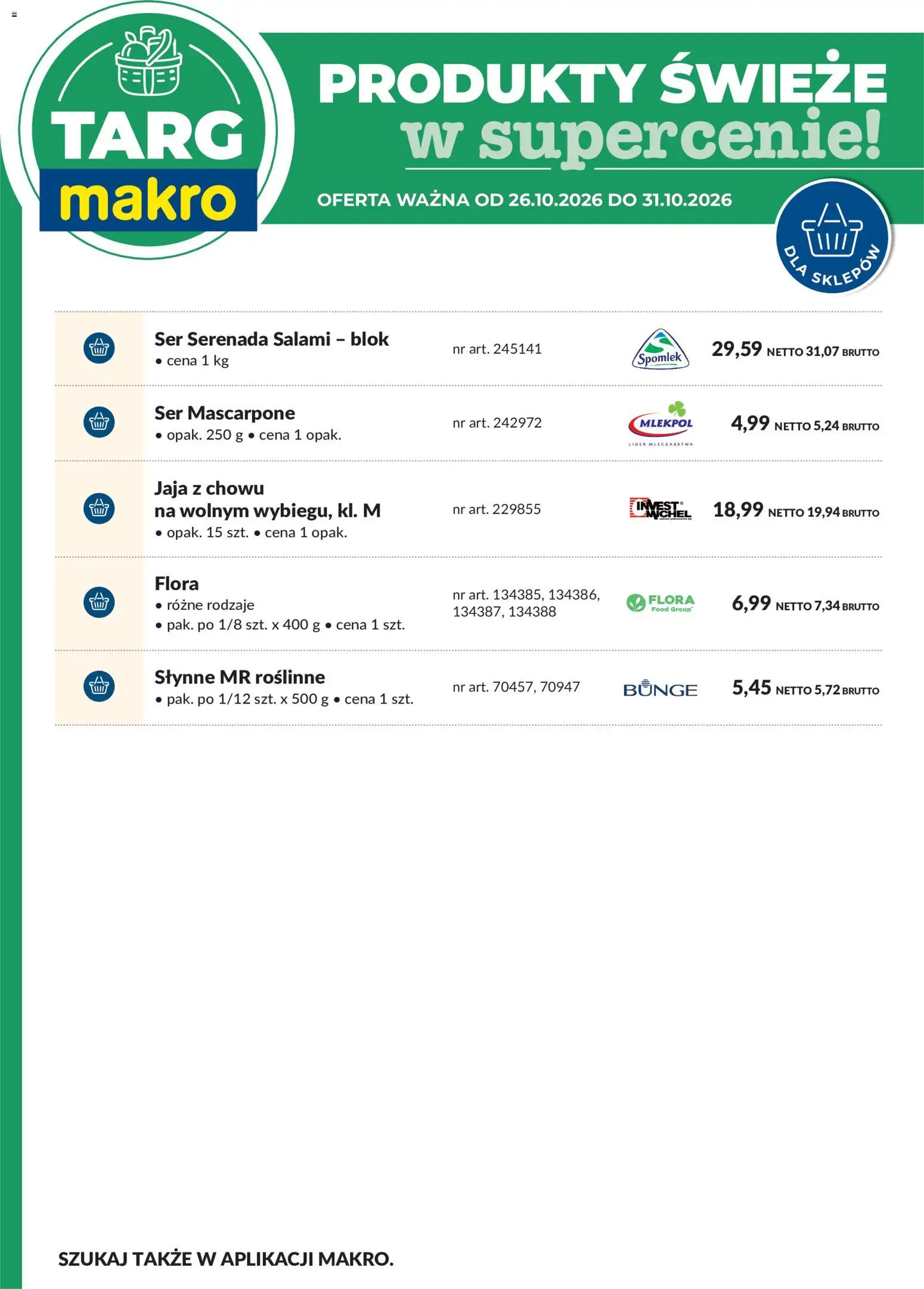 Makro gazetka - Produkty świeże w supercenie od 26.10.2026 | Strona: 8 | Produkty: Mascarpone, Ser, Salami, Jaja