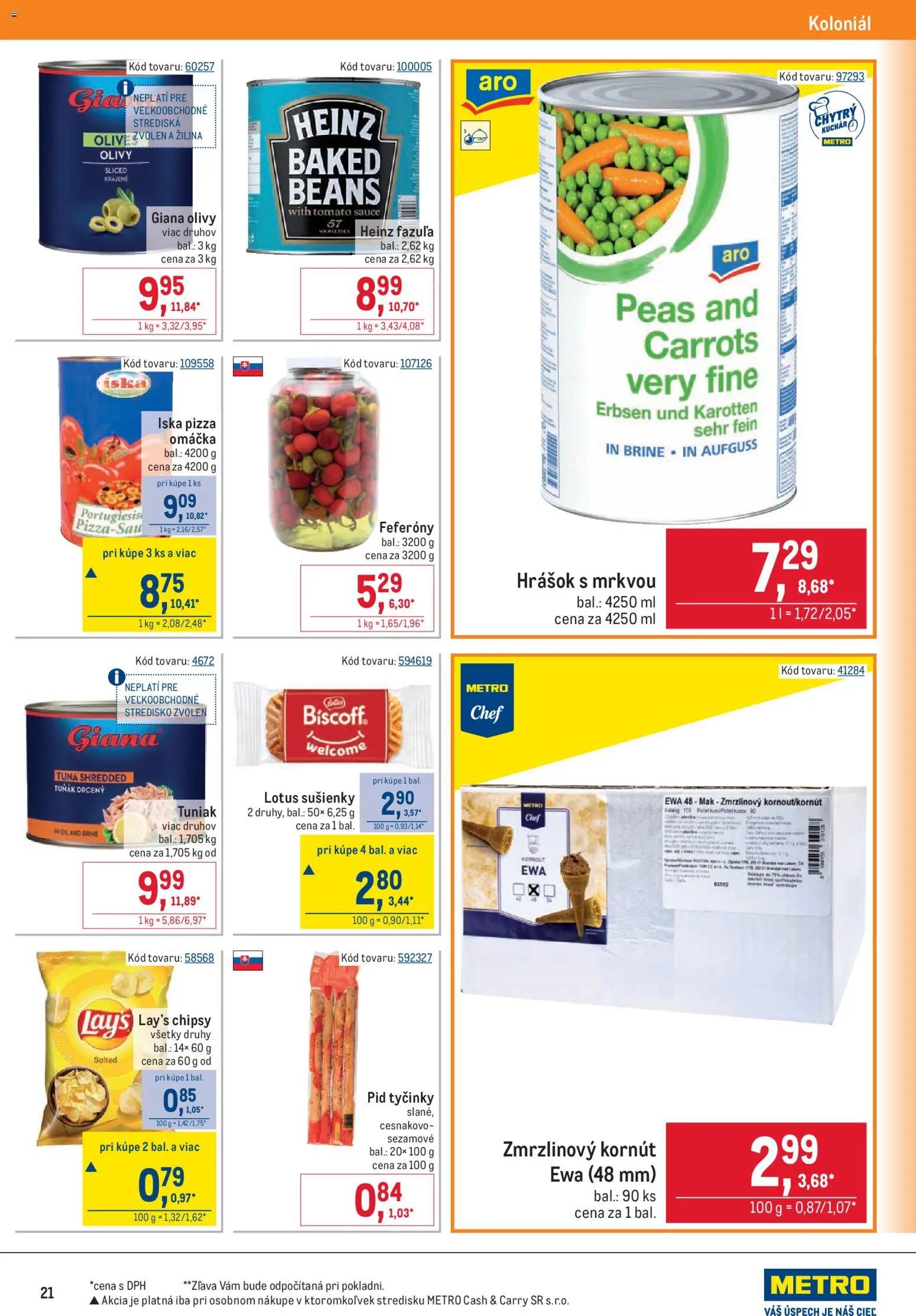 Nové Metro akcie – leták je platný od 15.07.2026 | Strana: 21 | Produkty: Pizza, Hrášok, Chipsy, Mak