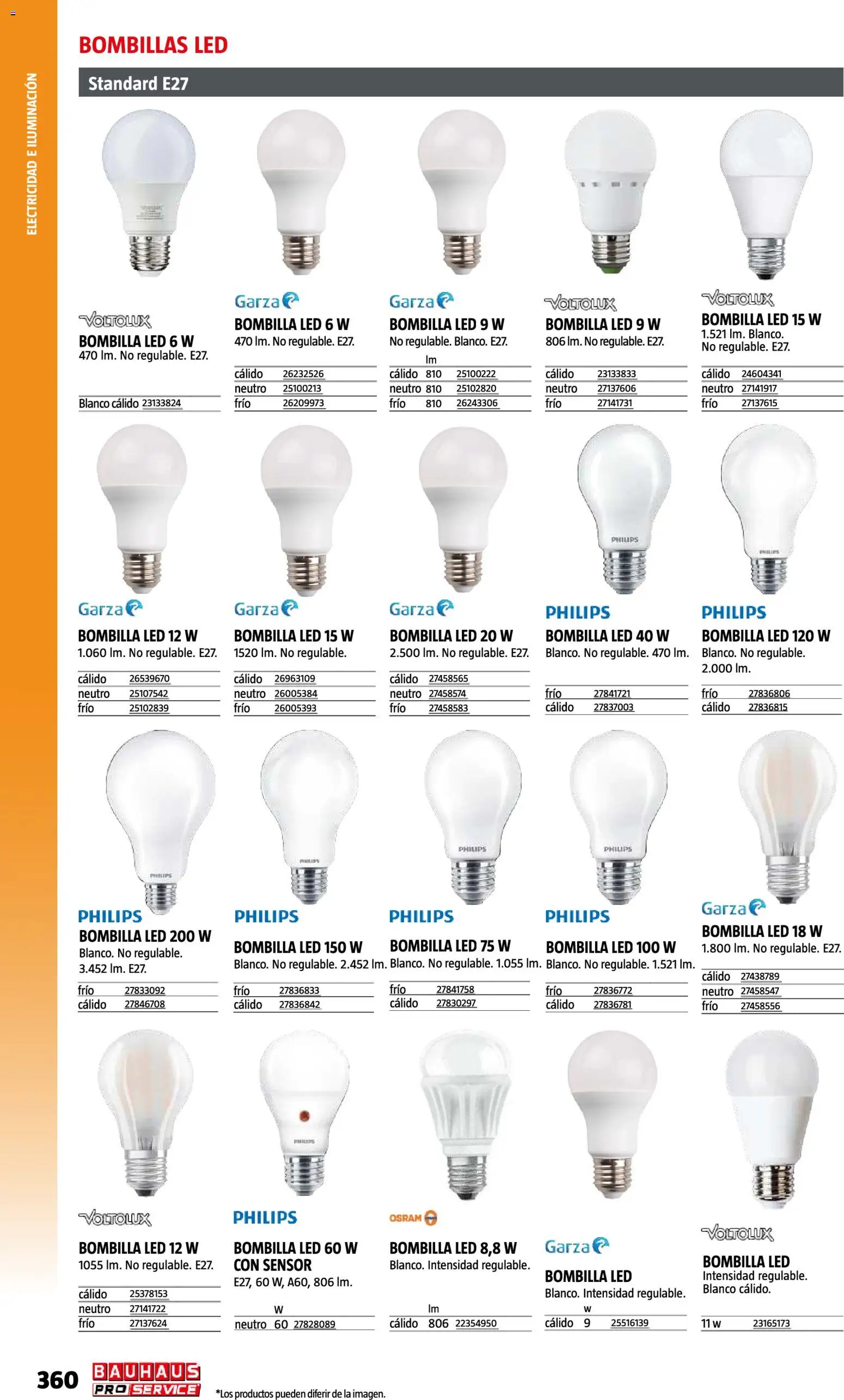 Bauhaus ProService │ válido desde el 11/05/2026 | Página: 360 | Productos: Bombilla, Iluminación