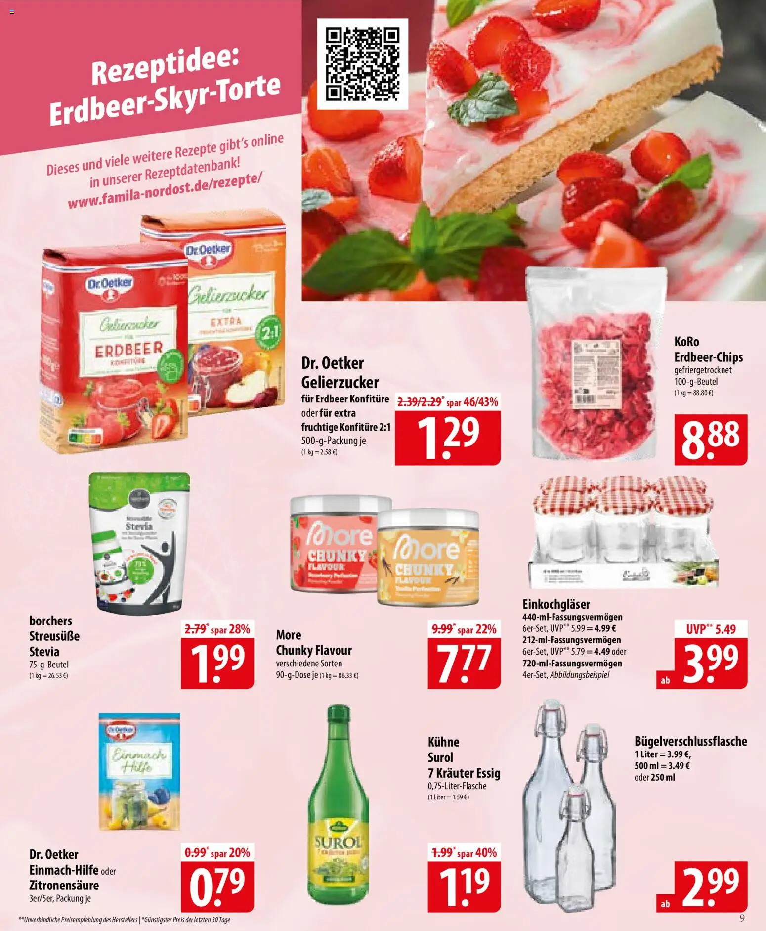 Famila Prospekt – gültig ab 01.06.2026 | Seite: 9 | Produkte: Gelierzucker, Essig