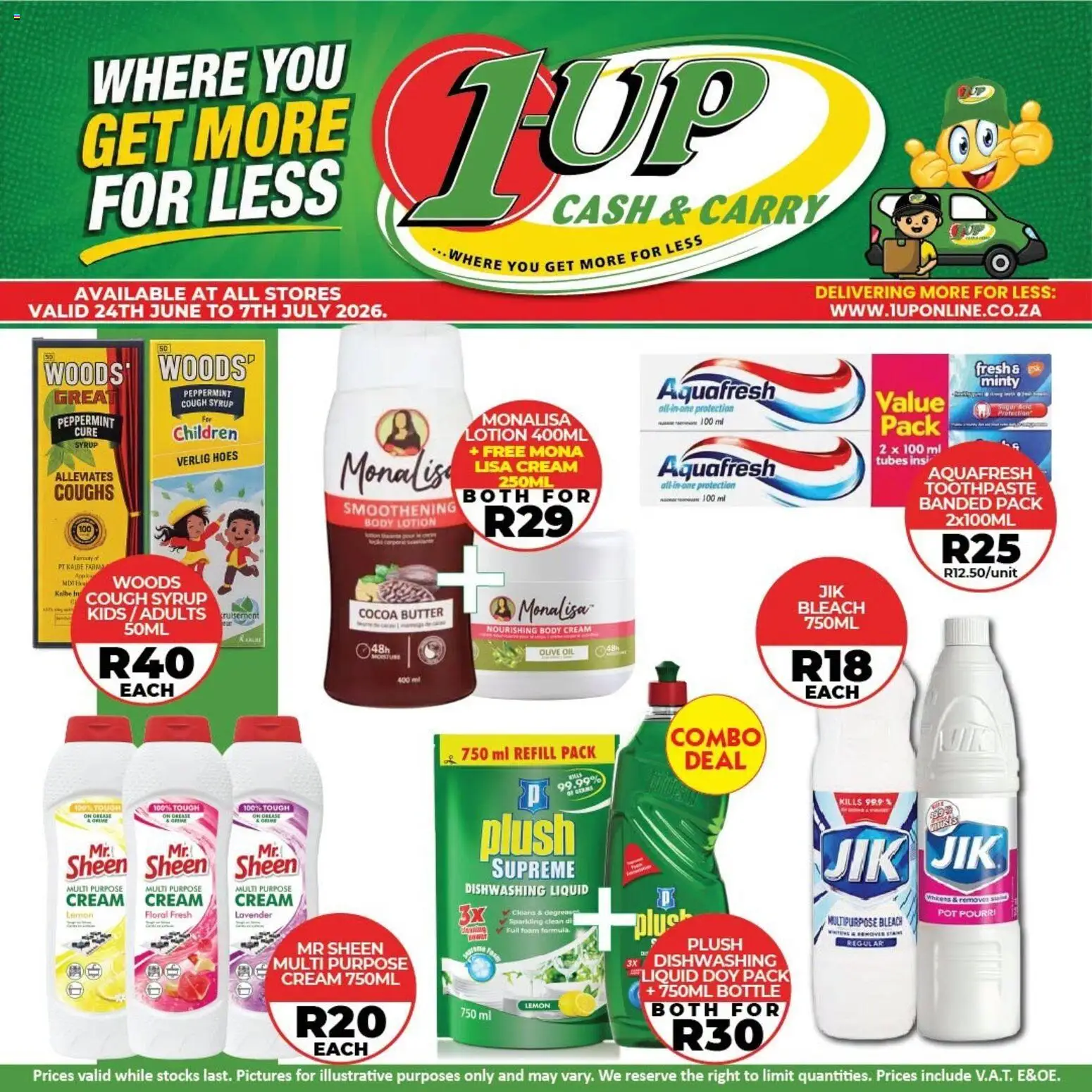 New 1UP Cash & Carry catalogue – valid from 24/06/2026 | Page: 5 | Products: Cough syrup, Cream, Lemon, Lotion