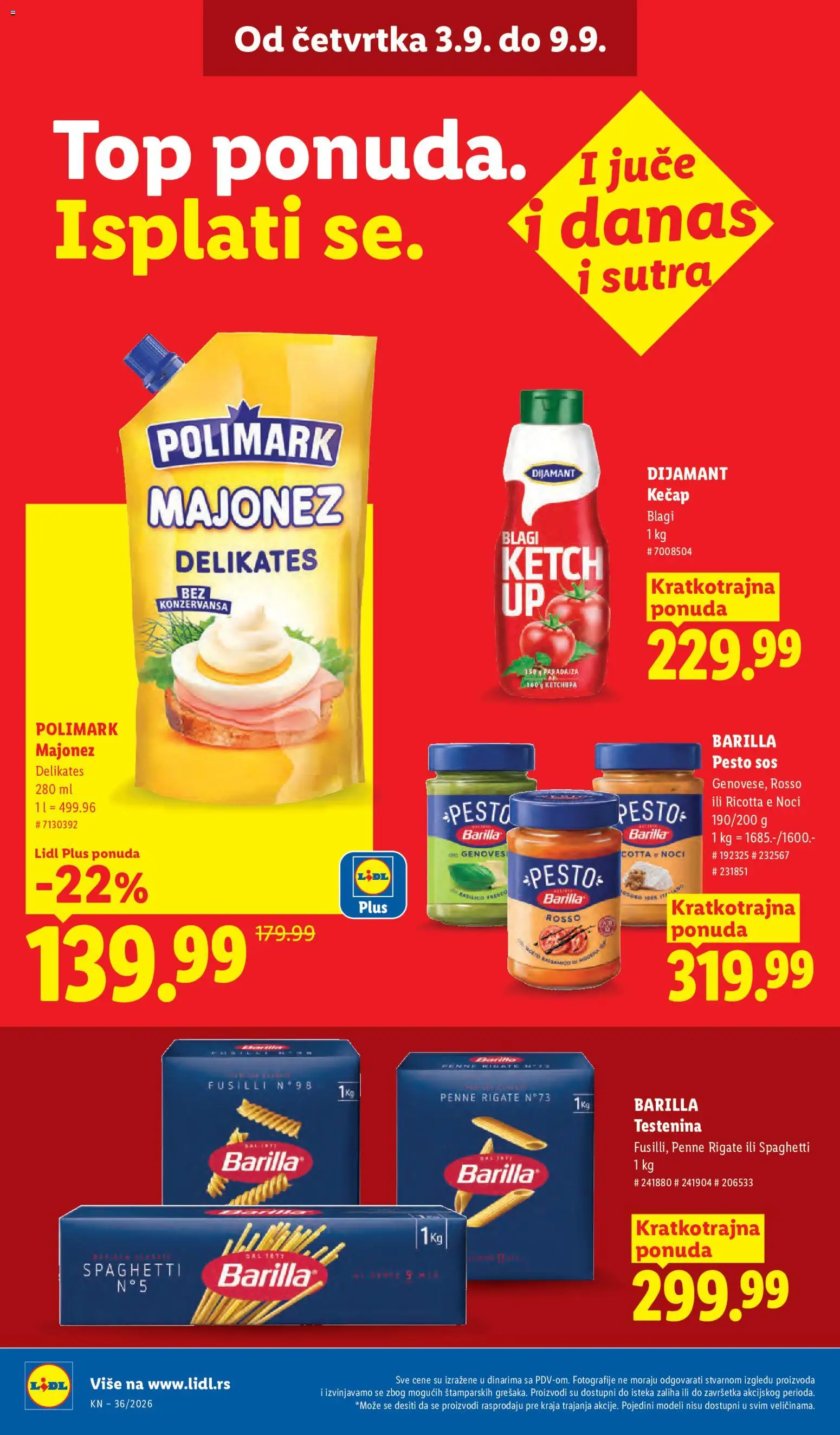 Lidl katalog - važi od 03.09.2026 | Strana: 32 | Proizvode: Majonez, Kečap, Pesto, Sos
