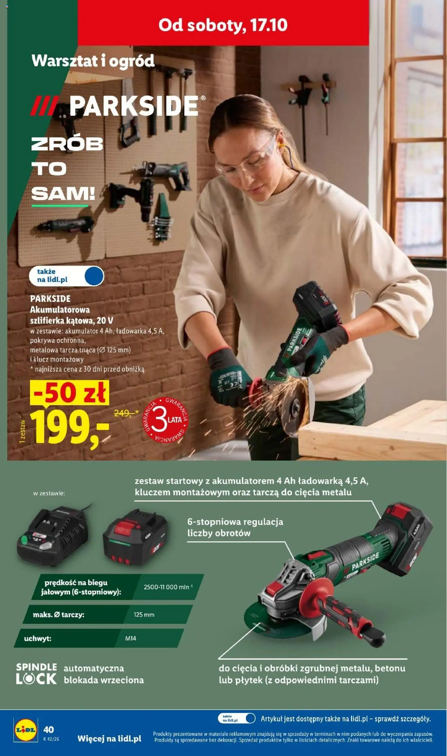 Lidl Katalog od 12.10.2026 | Strona: 44 | Produkty: Ładowarka, Szlifierka
