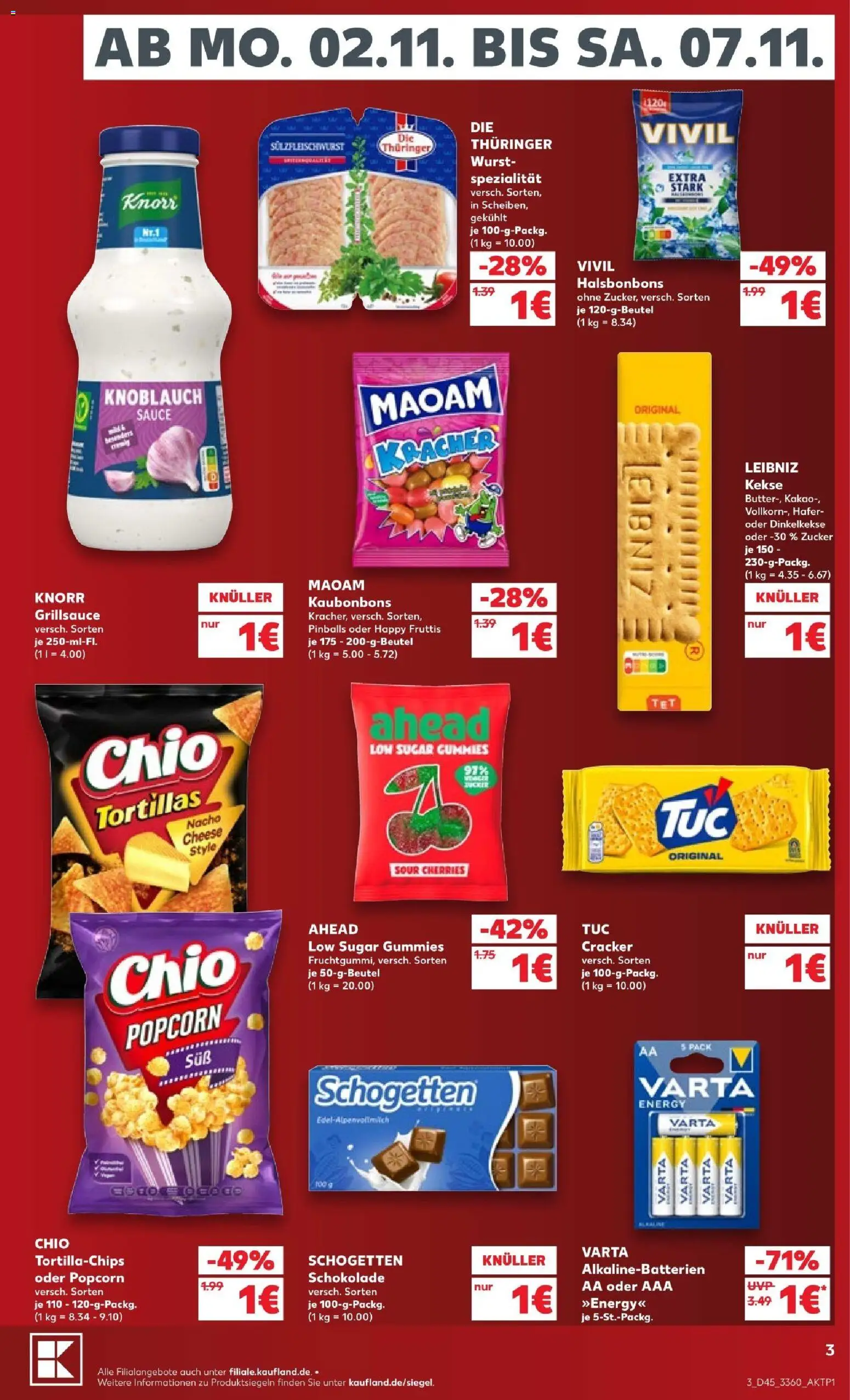 Kaufland Prospekt – gültig ab 02.11.2026 | Seite: 3 | Produkte: Energy, Knorr, Knoblauch, Schogetten