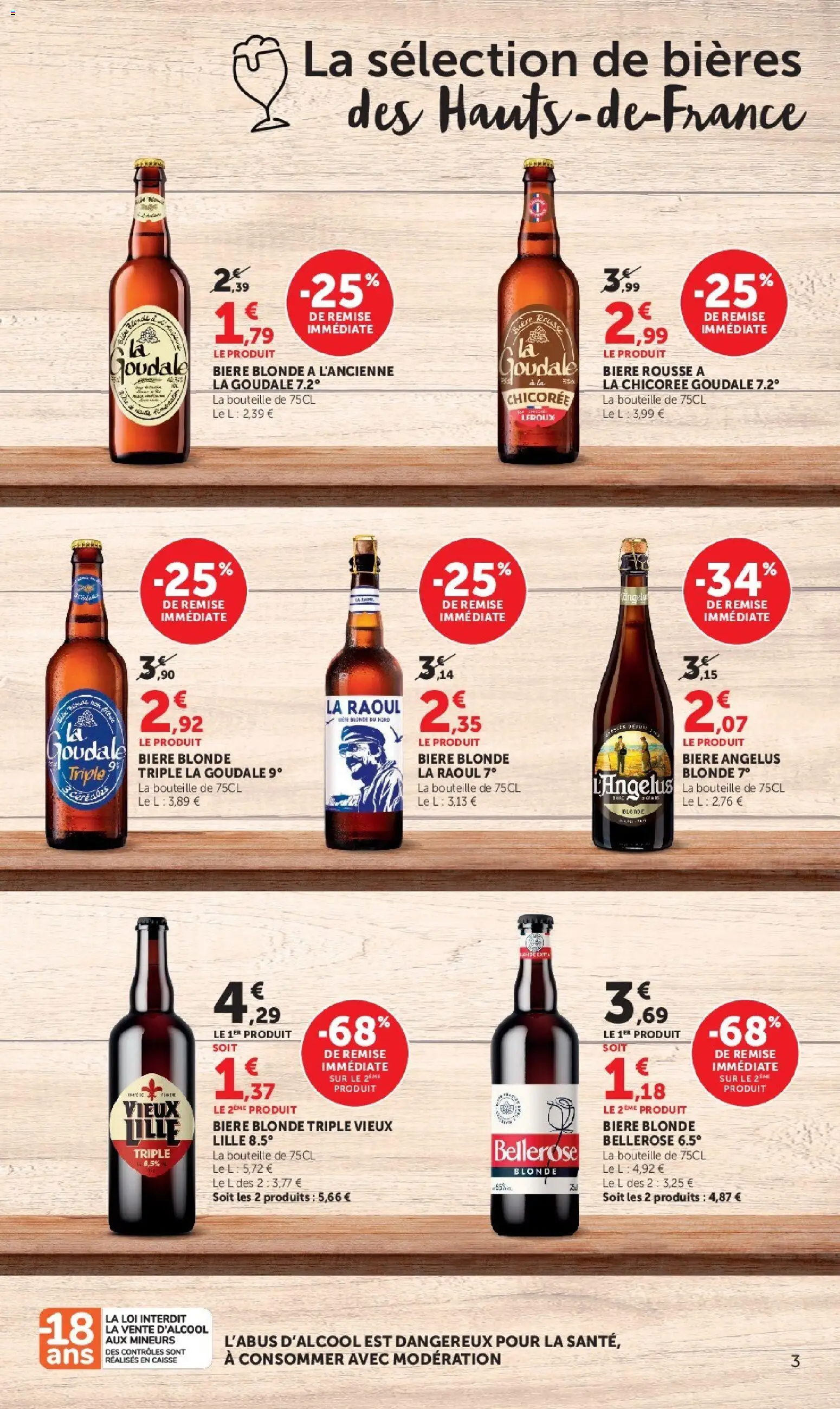 {H1} | Page: 3 | Produits: Goudale, Bière blonde, Bouteille, Bière