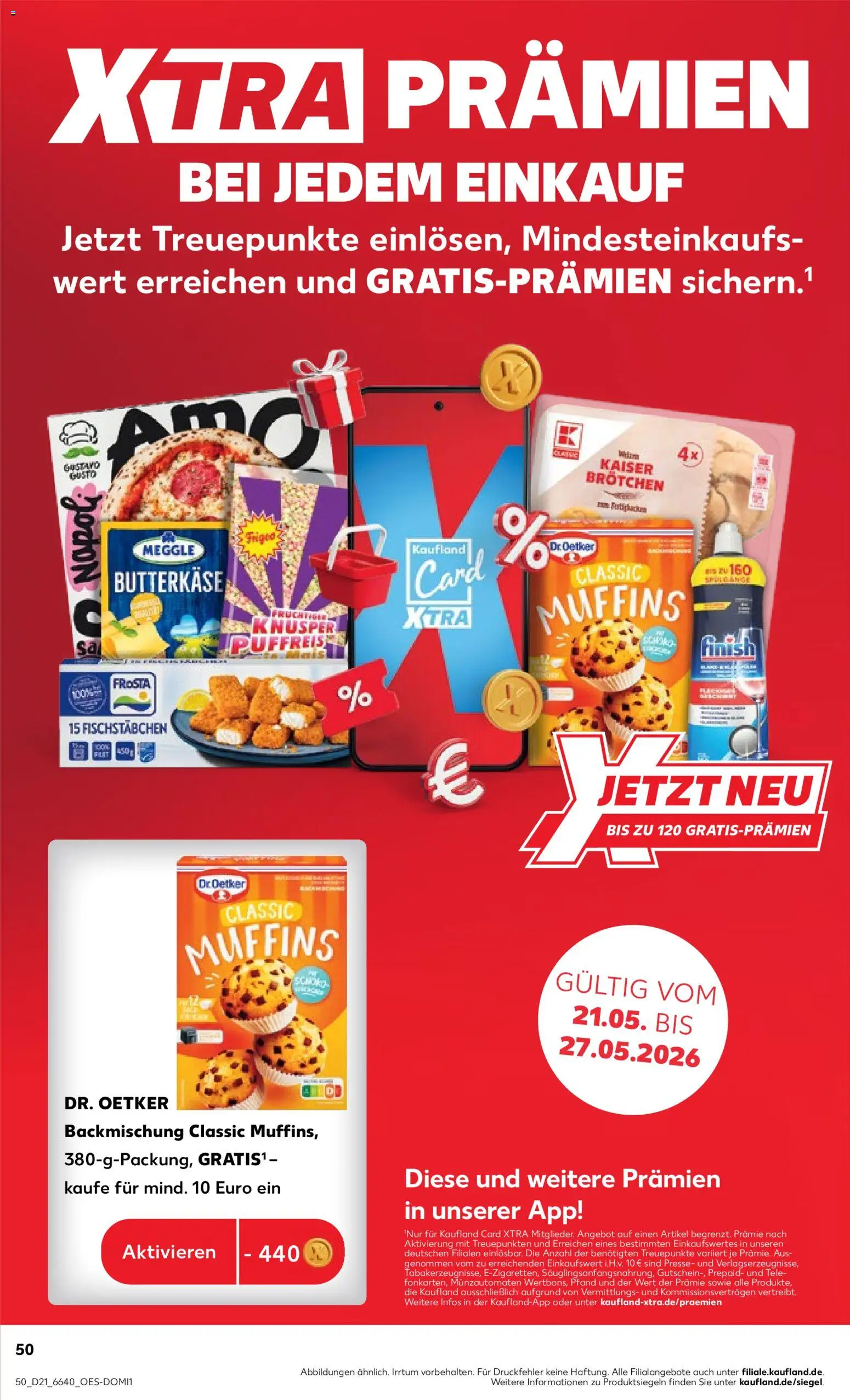 Kaufland Prospekt Stuttgart	 – gültig ab 21.05.2026 | Seite: 50 | Produkte: Gustavo gusto, Finish, Frosta, Fischstabchen