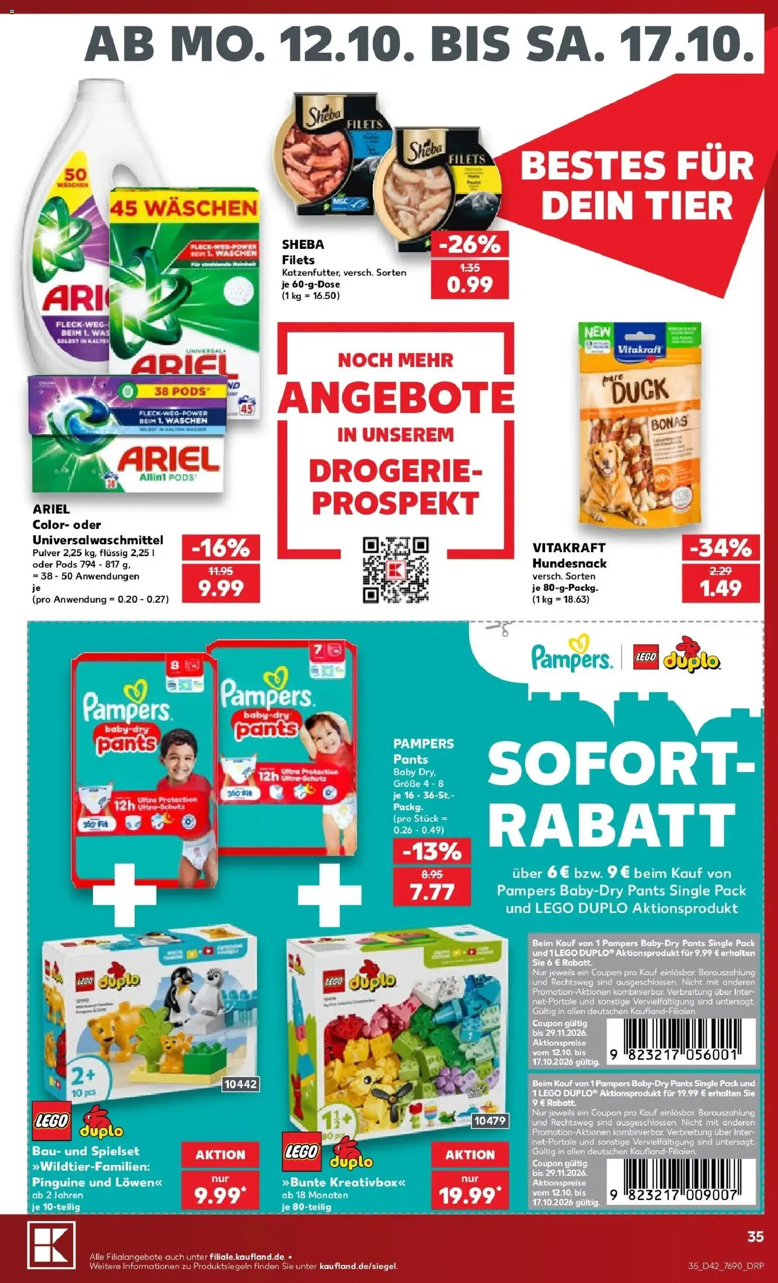 Prospekt Kaufland ab 12.10.2026 » Angebote Online zum Blättern | Seite: 39 | Produkte: Sheba, Ariel, Pampers