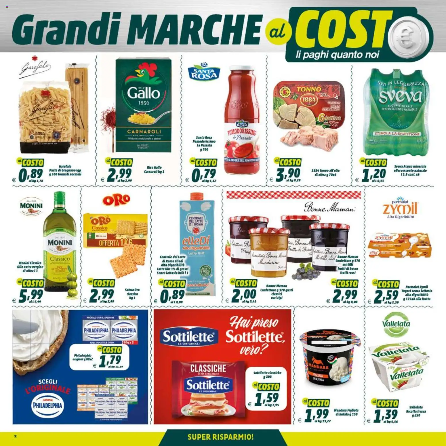 Volantino Elite Supermercati del 04/09/2026 | Pagina: 2 | Prodotti: Latte, Olio, Pasta, Ricotta