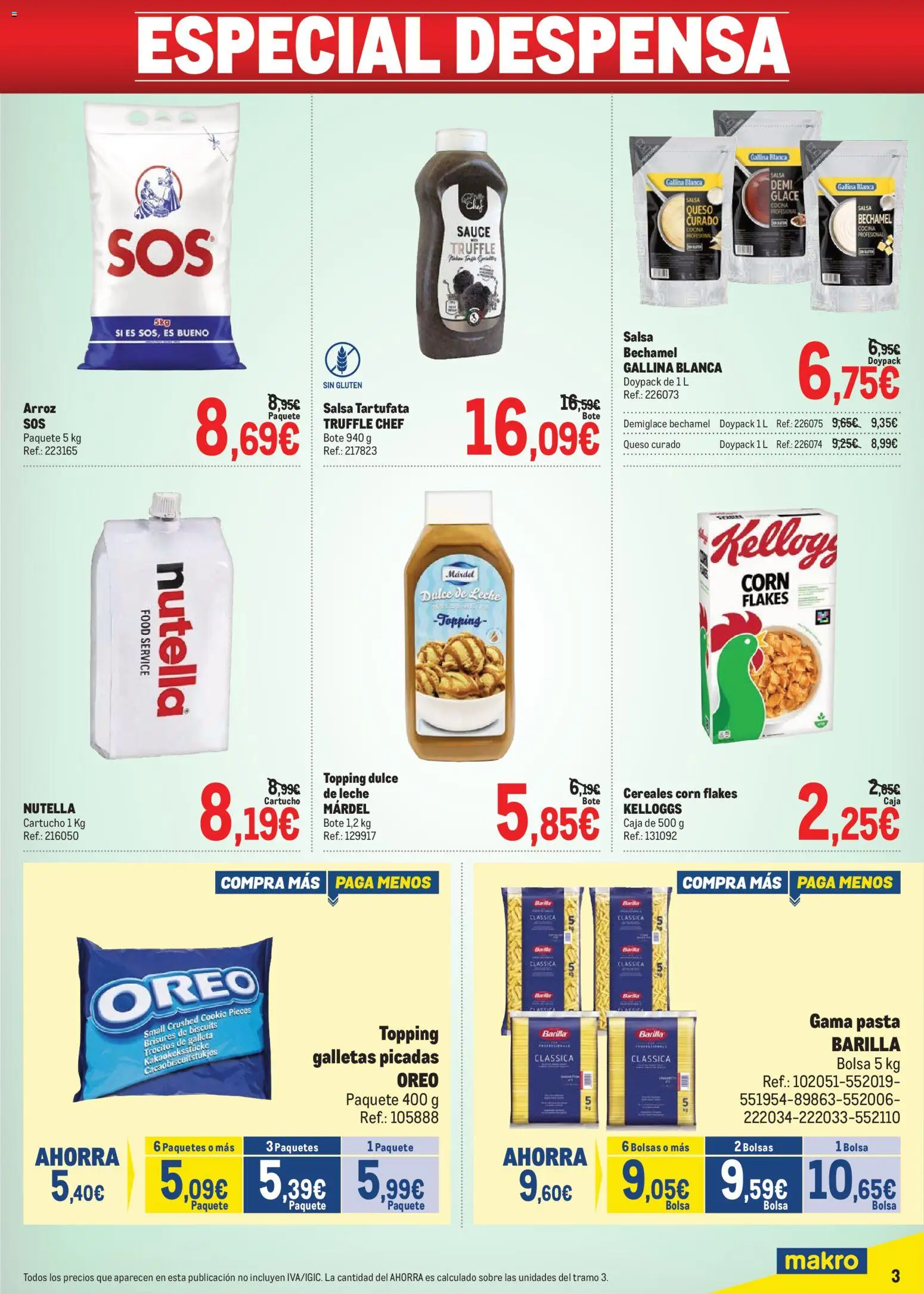 Makro catálogo │ válido desde el 07/09/2026 | Página: 3 | Productos: Dulce, Leche, Queso curado, Galletas