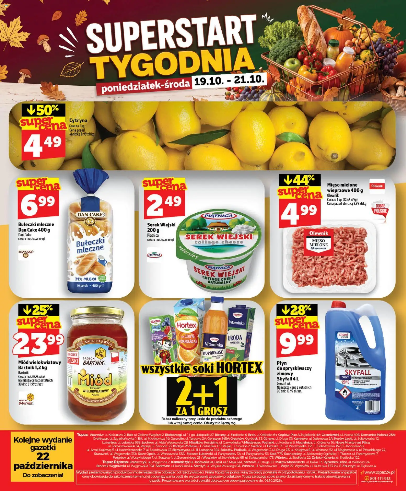 Topaz gazetka od 15.10.2026 | Strona: 60 | Produkty: Zimowy płyn do spryskiwaczy, Mięso, Soki, Płyn do spryskiwaczy