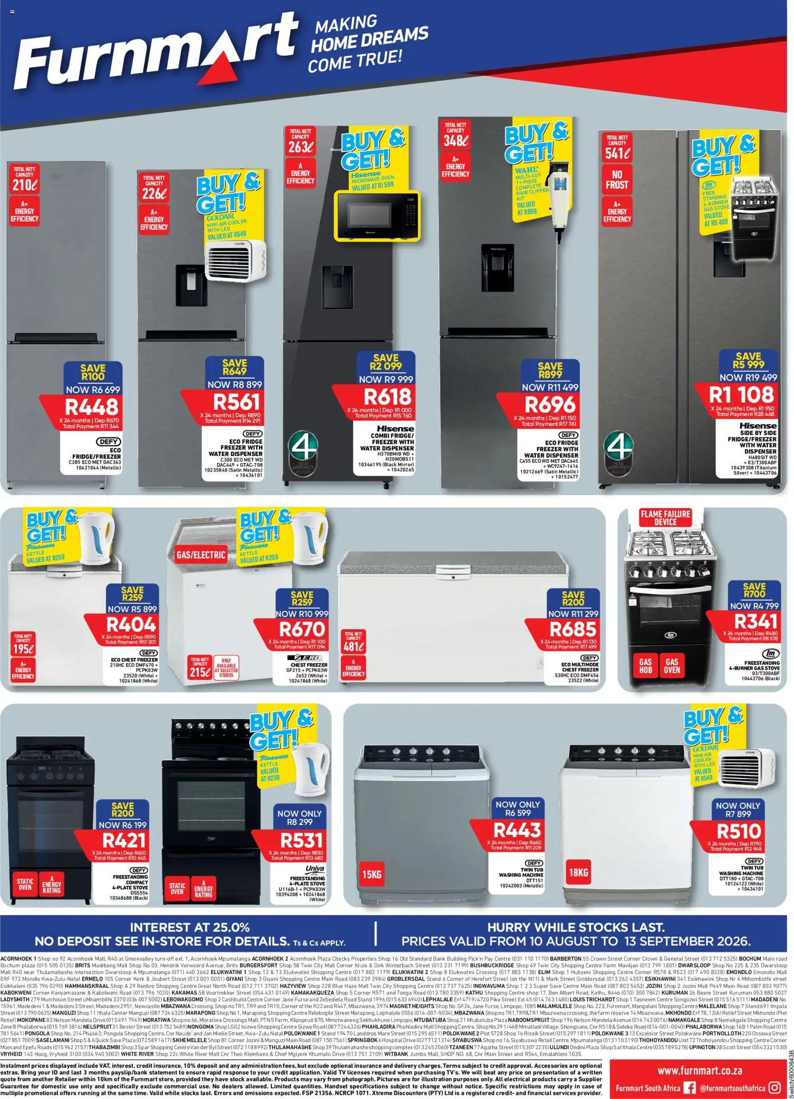 New Furnmart catalogue – valid from 10/08/2026 | Page: 8 | Products: Freezer, Stove, Kettle, Stock
