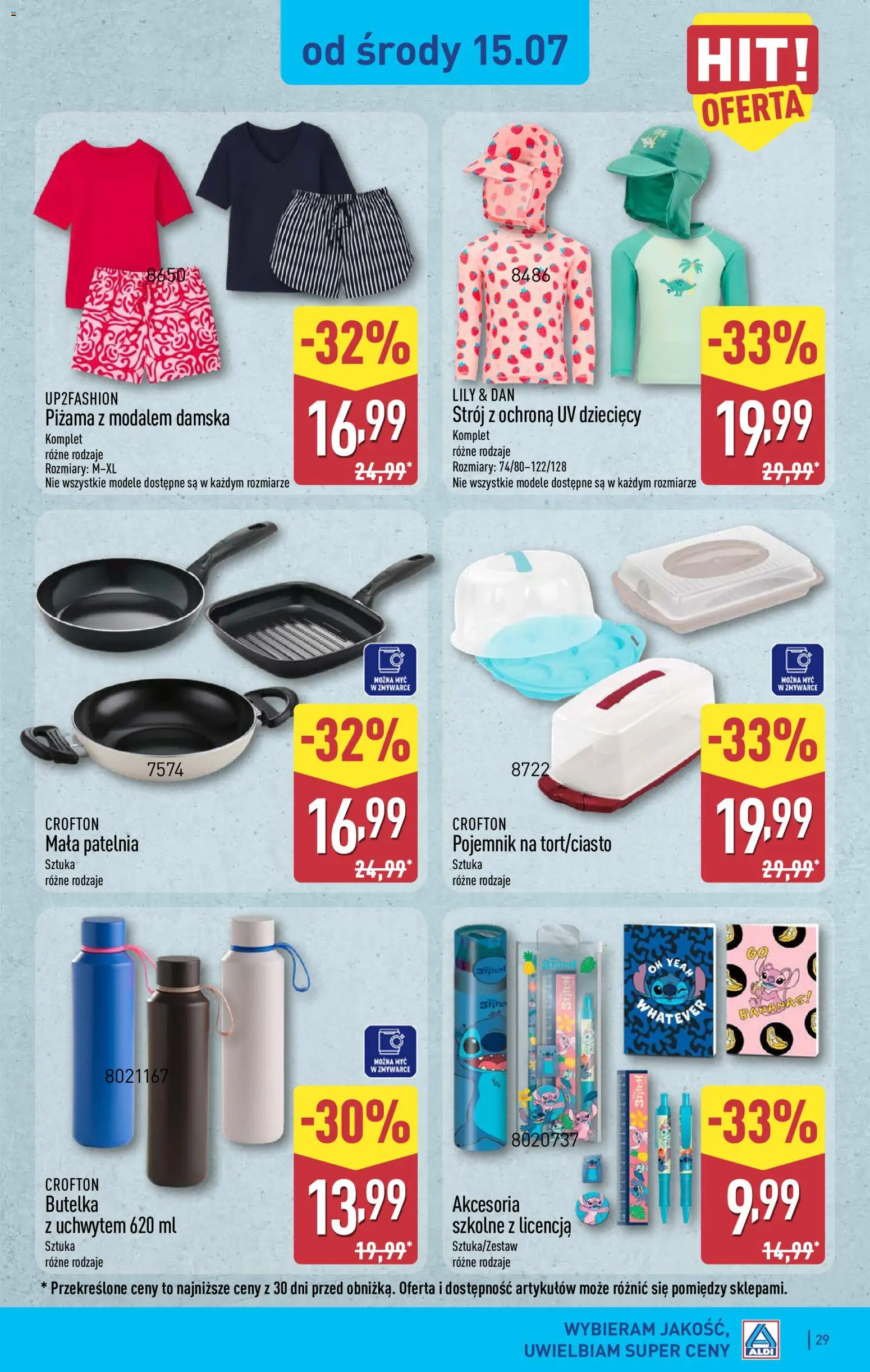 Aldi gazetka od 13.07.2026 | Strona: 29 | Produkty: Piżama, Patelnia