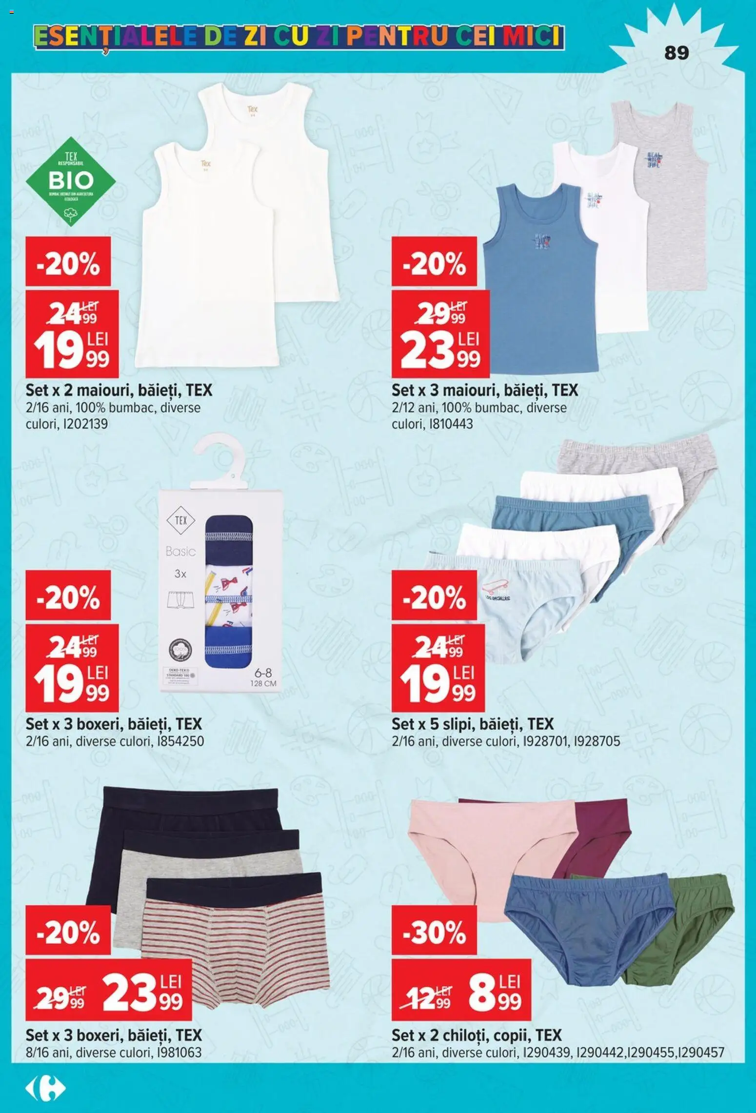 Noul catalog Carrefour – valabil de la 12.08.2026 | Pagină: 89 | Produse: Mici, Tex