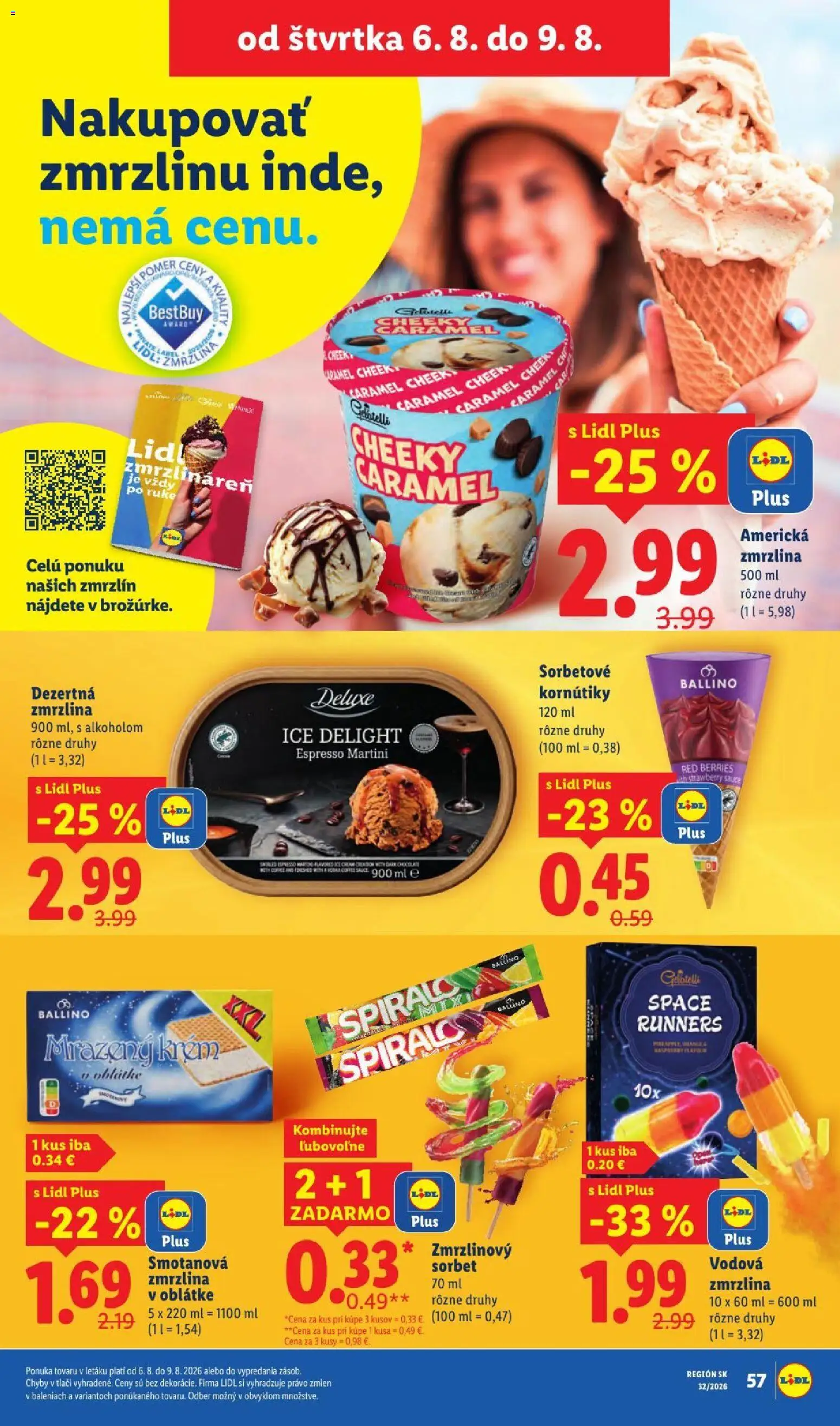 Nové Lidl akcie – leták je platný od 03.08.2026 | Strana: 76 | Produkty: Zmrzlina, Sorbet, Krém