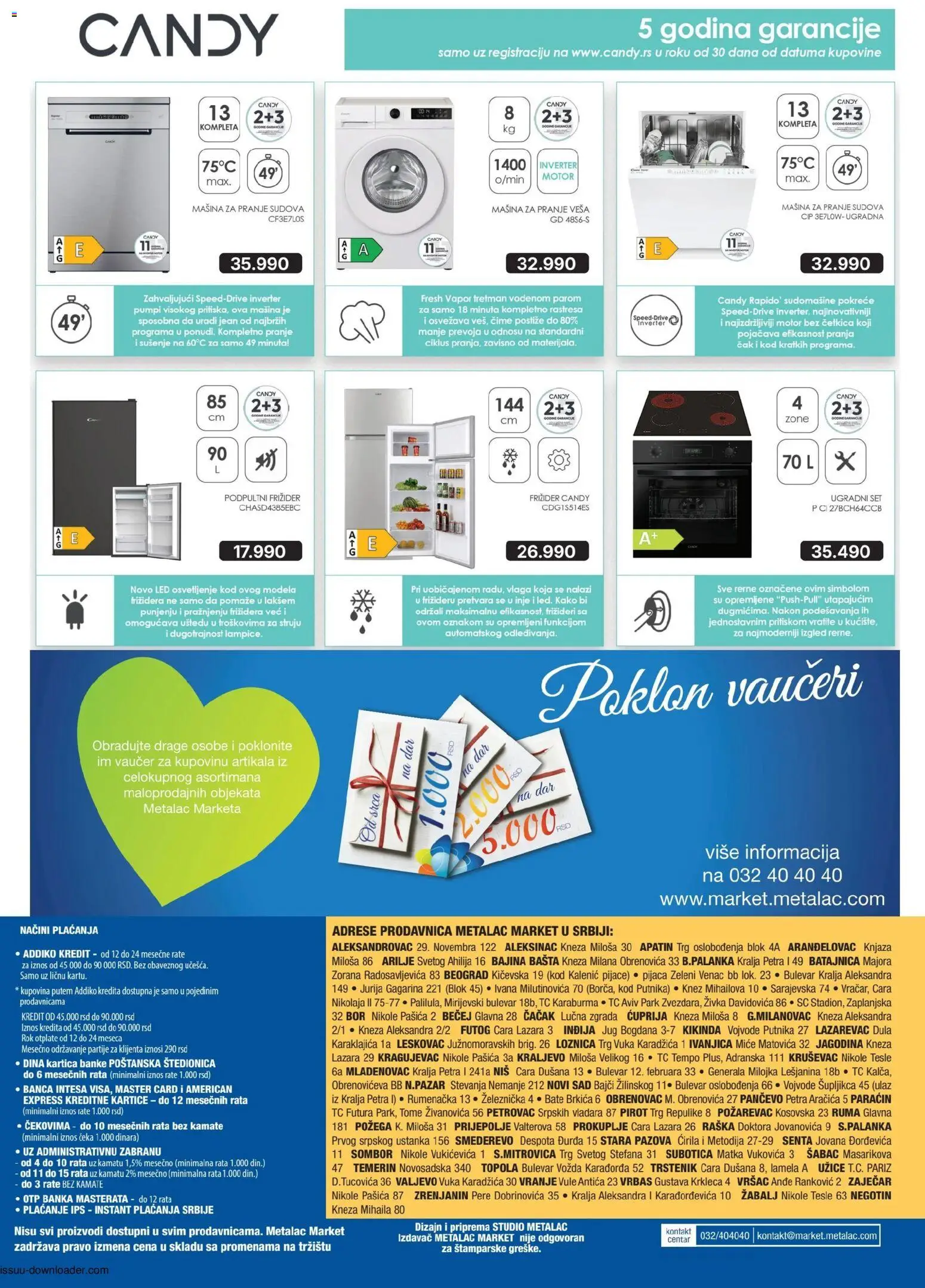 Metalac Market katalog - važi od 01.06.2026 | Strana: 12 | Proizvode: Mašina za pranje veša, Candy, Frižider