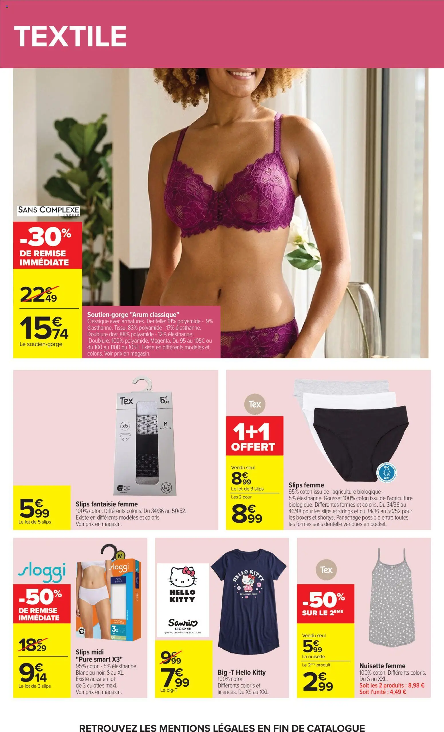 {H1} | Page: 54 | Produits: Nuisette, Coton, T-shirt, Slips