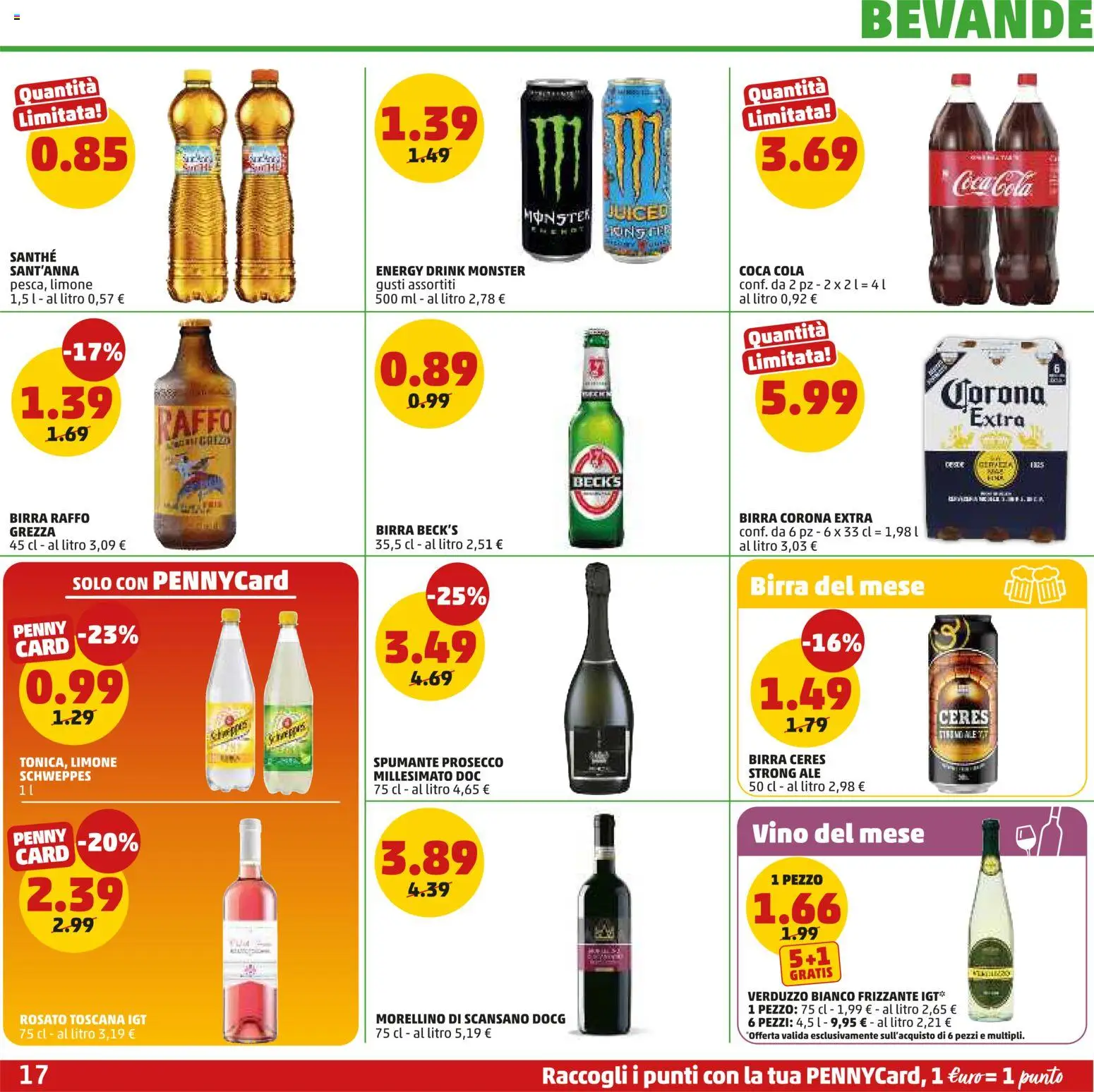 Volantino PENNY del 08/10/2026 | Pagina: 17 | Prodotti: Birra Raffo, Vino, Ceres, Coca Cola