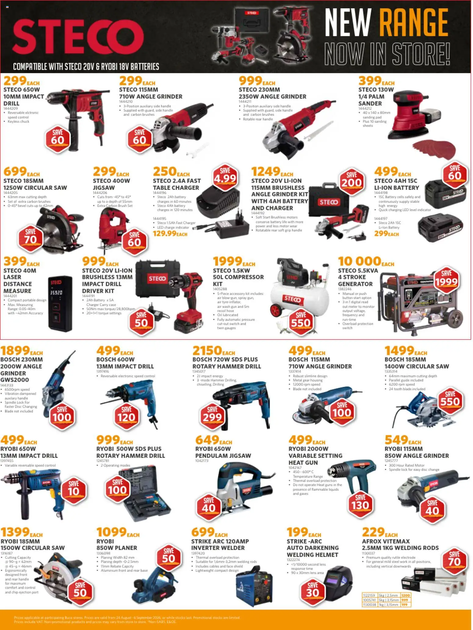 New BUCO catalogue – valid from 24/08/2026 | Page: 2 | Products: Monitor, Case, Drill, Hammer