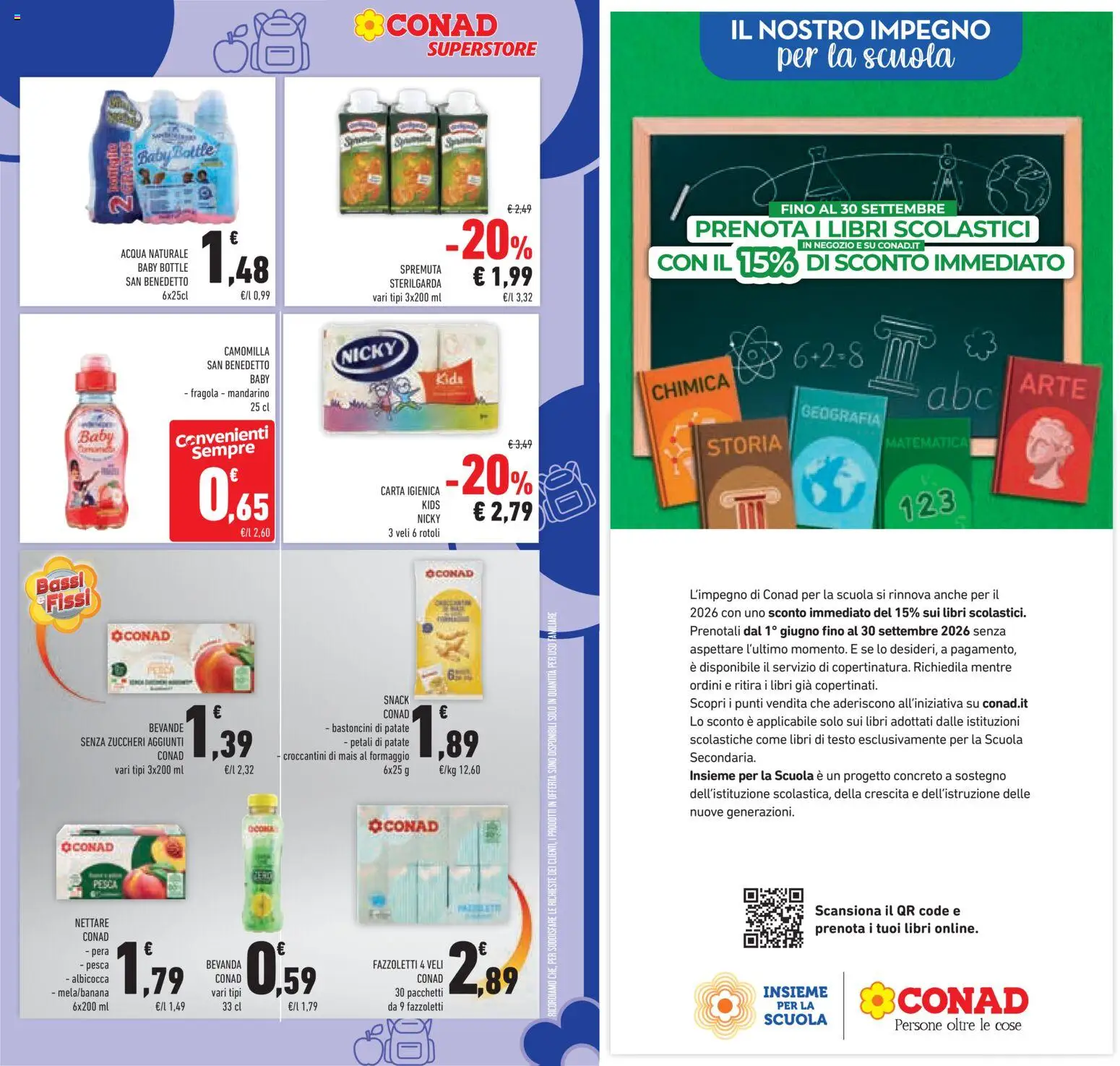 Volantino Conad del 26/08/2026 | Pagina: 29 | Prodotti: Libri, Formaggio, Pera, Mais