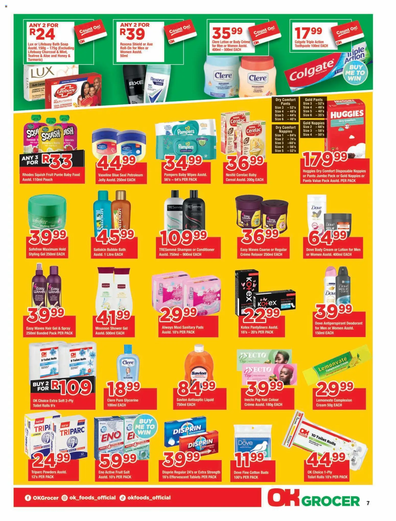 New OK Foods catalogue – valid from 23/10/2026 | Page: 7 | Products: Bath, Shampoo, Soap, Antiperspirant