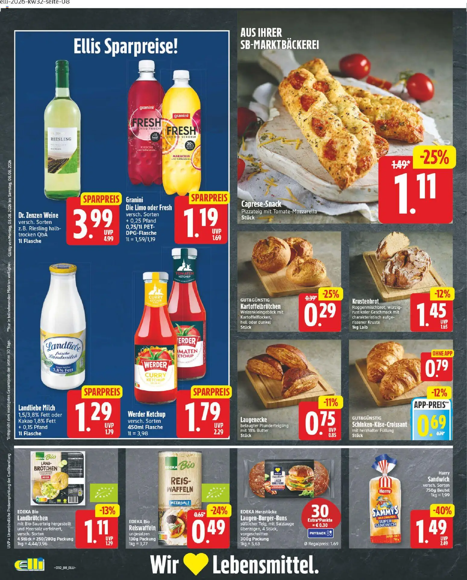 Elli Markt Prospekt Gütersloh – gültig ab 03.08.2026 | Seite: 8 | Produkte: Milch, Butter, Reis, Ketchup