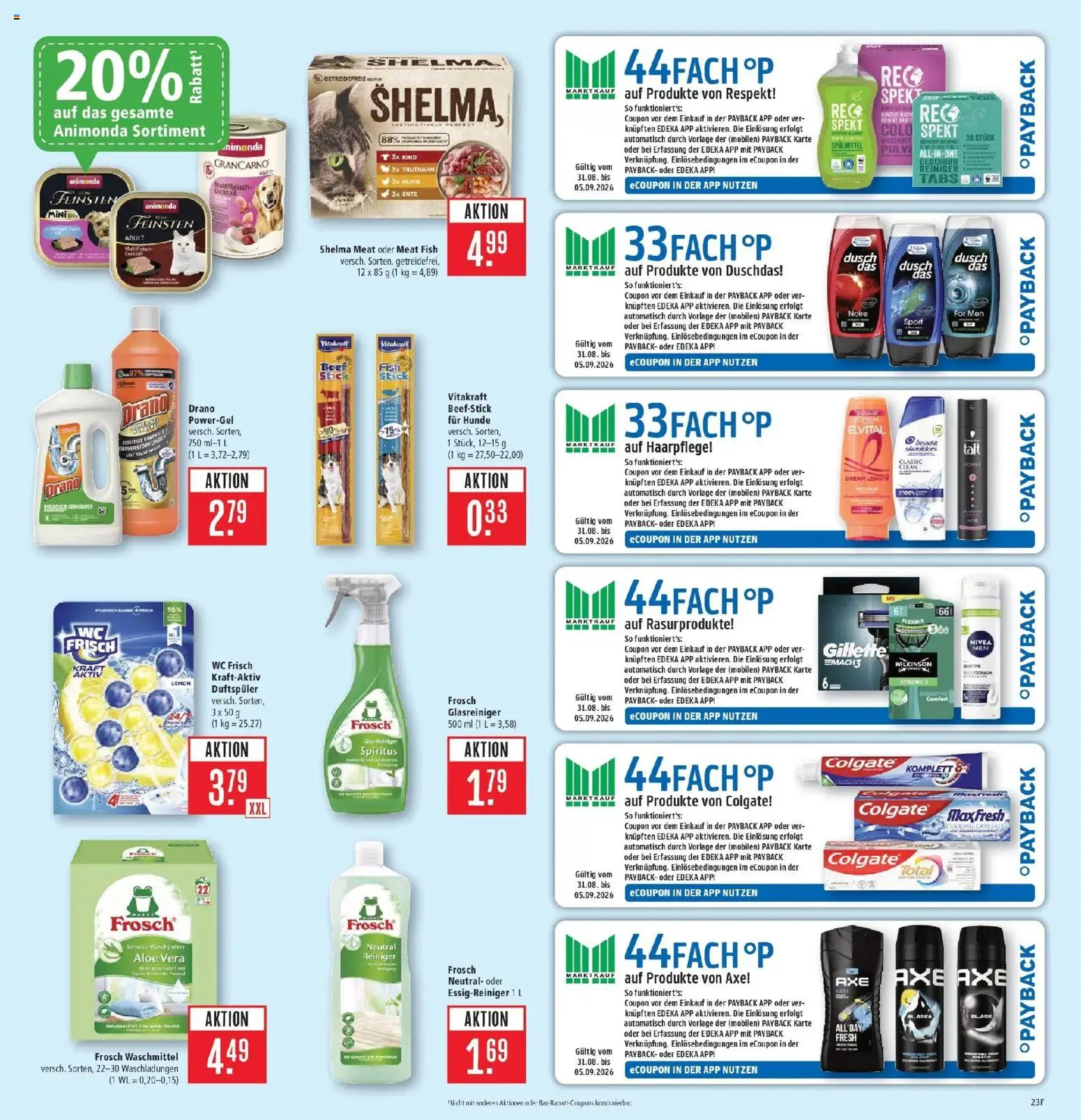 Marktkauf Prospekt Aschaffenburg (ab 31.08.2026) » Angebote online | Seite: 31 | Produkte: Waschpulver, Duschdas, Waschmittel, Wc frisch