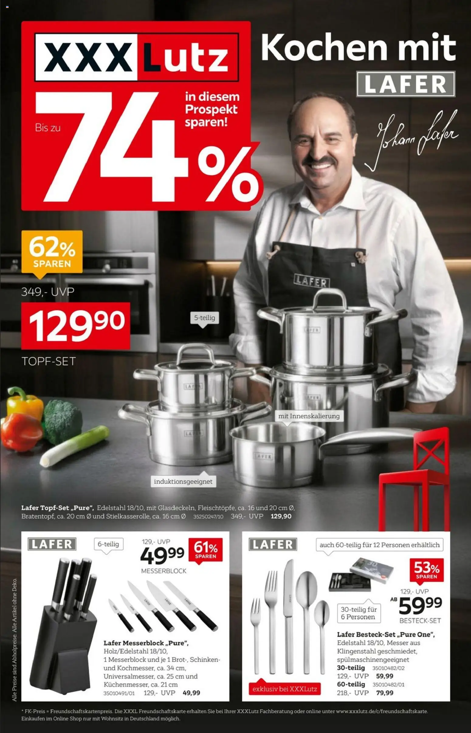 XXXLutz Bis zu 74% sparen – gültig ab 08.08.2026 | Seite: 1 | Produkte: Schinken