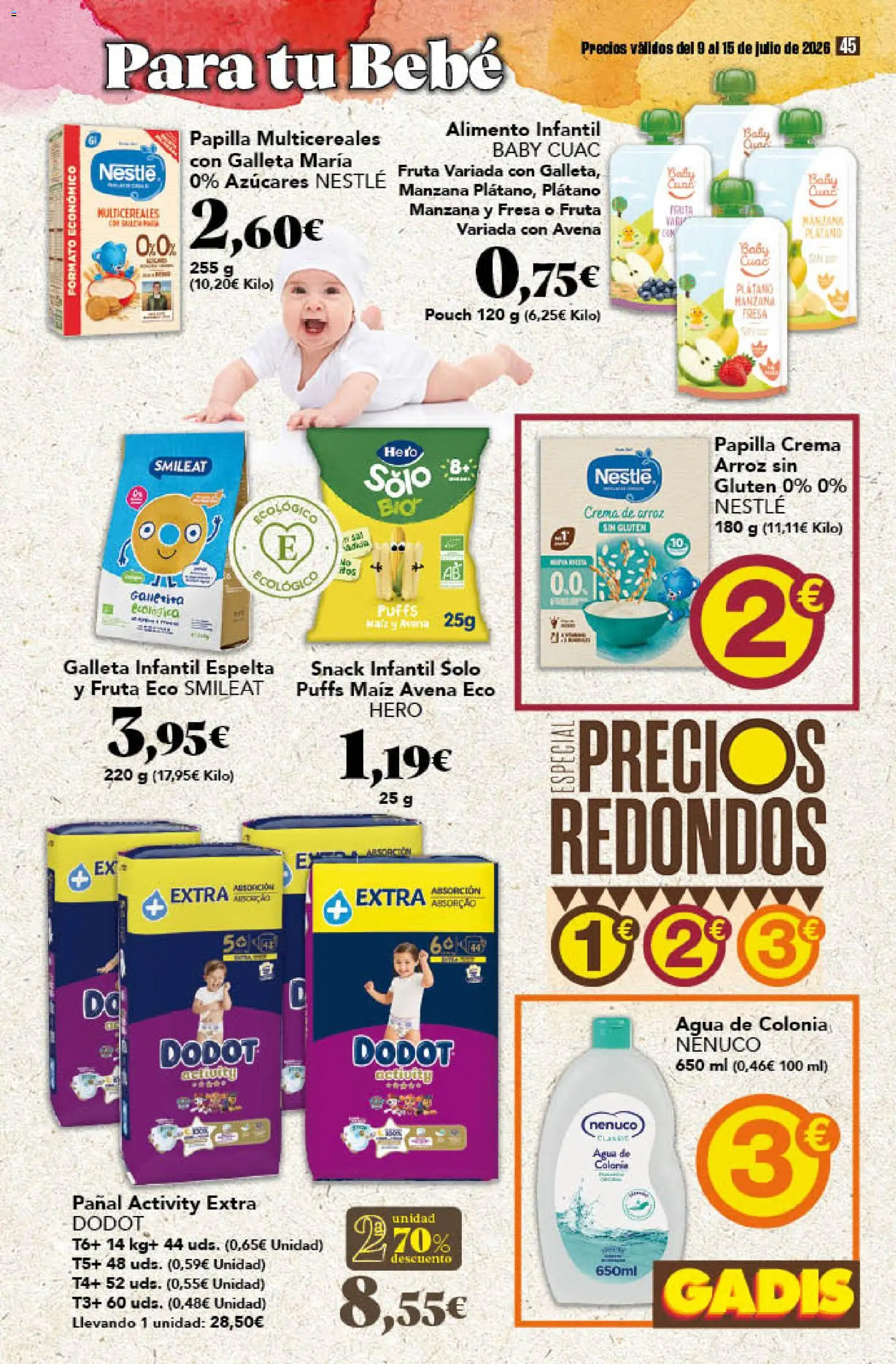 Gadis folleto │ válido desde el 09/07/2026 | Página: 45 | Productos: Agua de colonia, Colonia, Arroz, Manzana