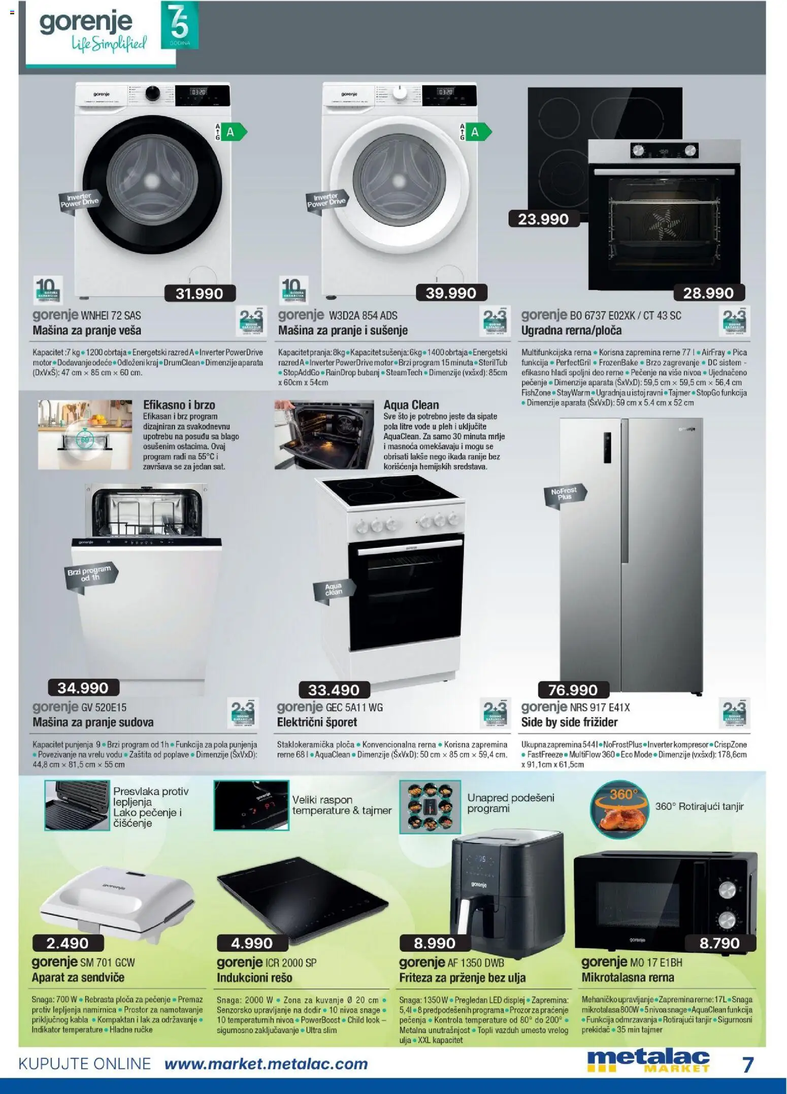 Metalac Market katalog - važi od 01.05.2026 | Strana: 7 | Proizvode: Friteza, Indukcioni rešo, Pica, Šporet
