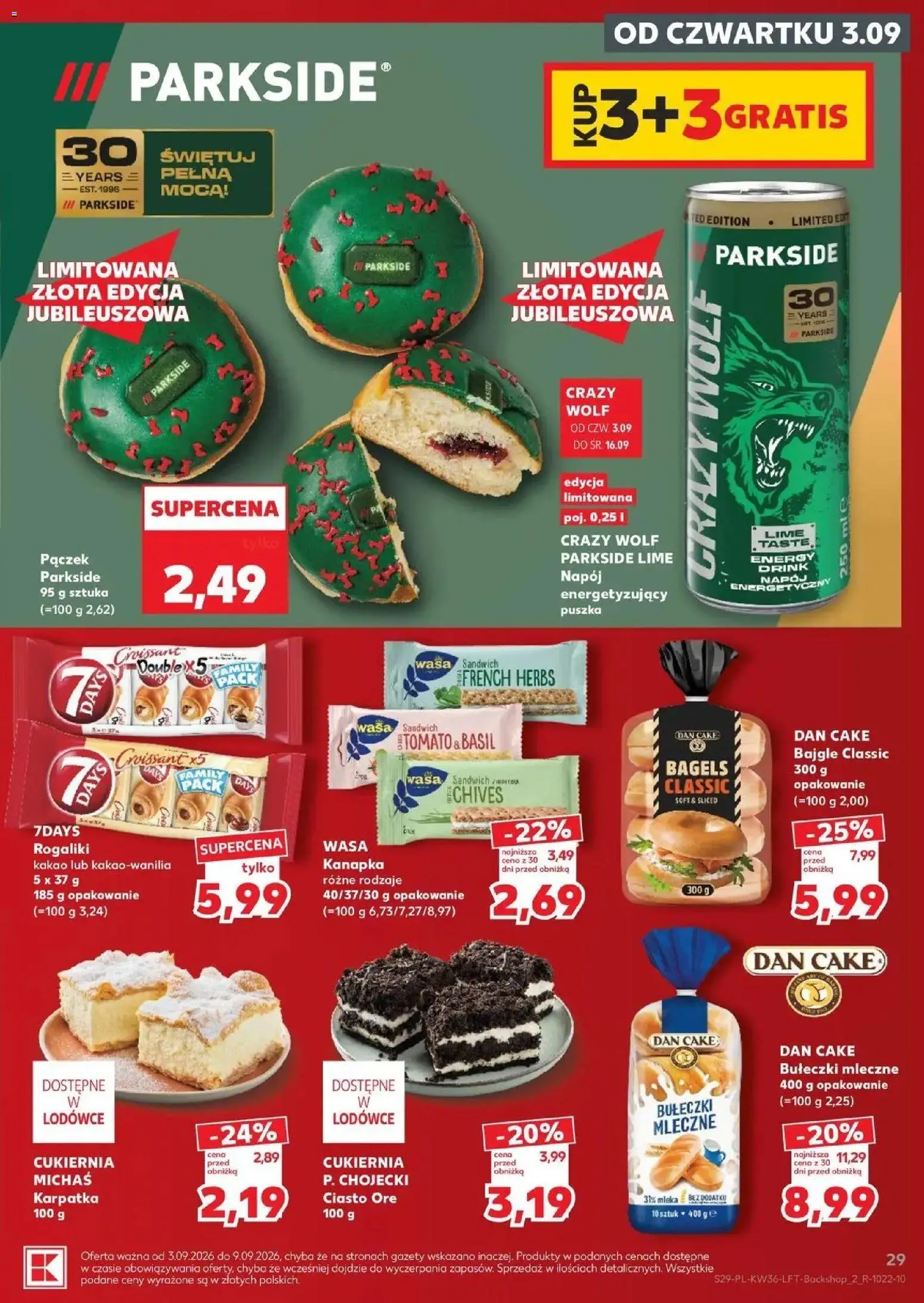Kaufland gazetka od 03.09.2026 | Strona: 29 | Produkty: Croissant, Pączek, Sandwich, 7days