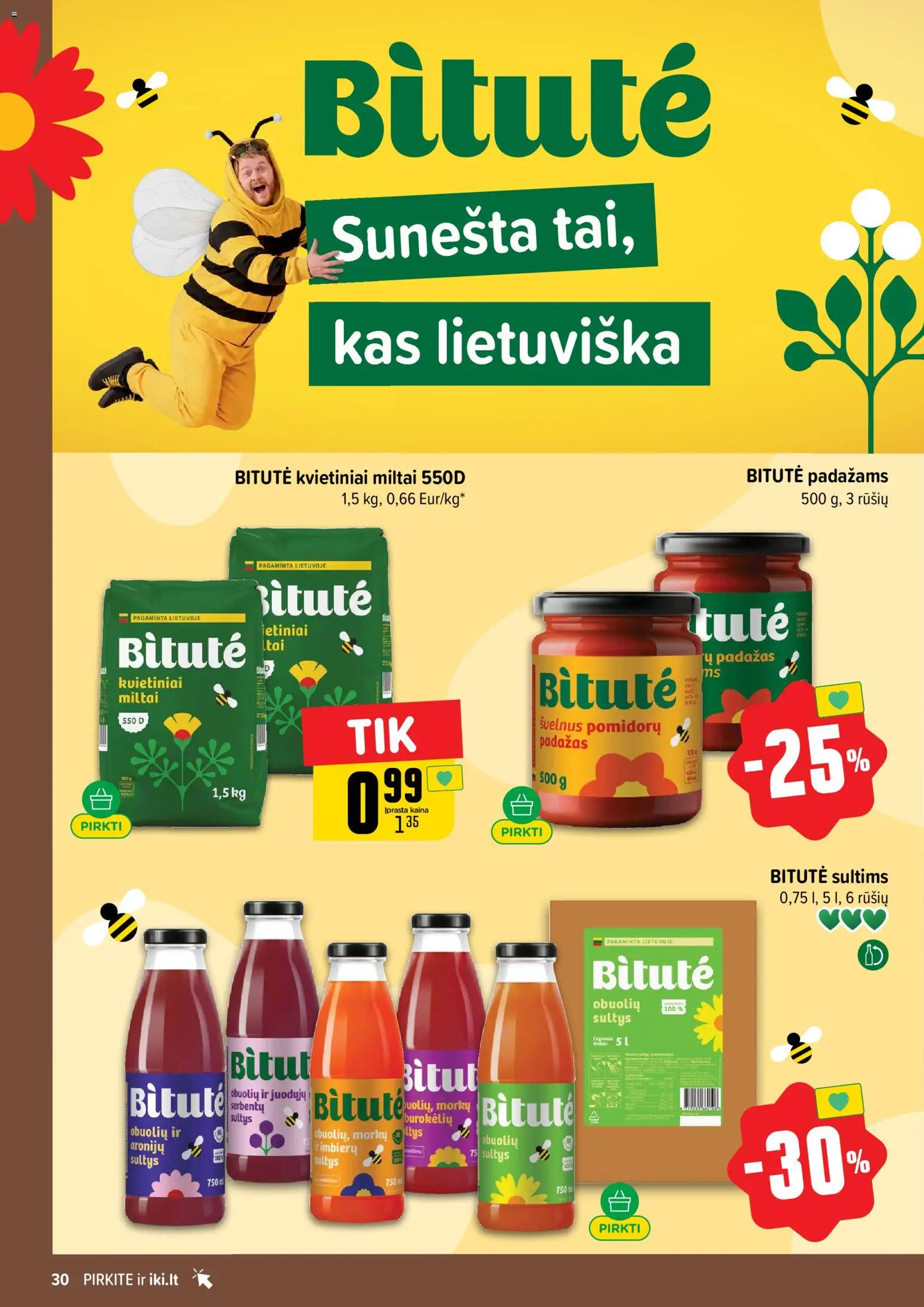 IKI akcijos nuo 2026.07.06 | Puslapis: 30 | Prekių: Sultys, Miltai, Padažas