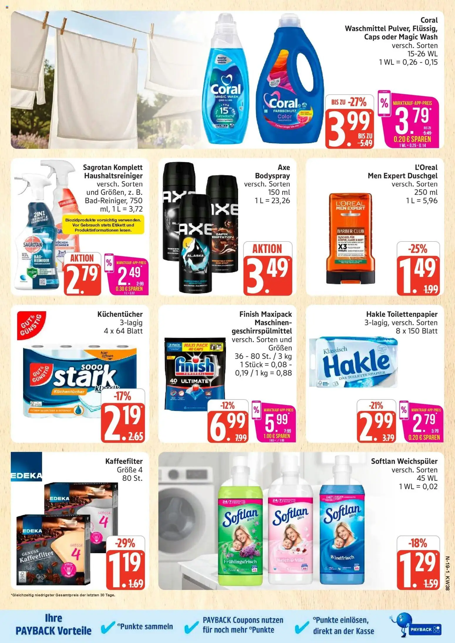 Marktkauf Prospekt Neuenkirchen (ab 14.09.2026) » Angebote online | Seite: 19 | Produkte: Coral, Coral waschmittel, Duschgel, Weichspüler