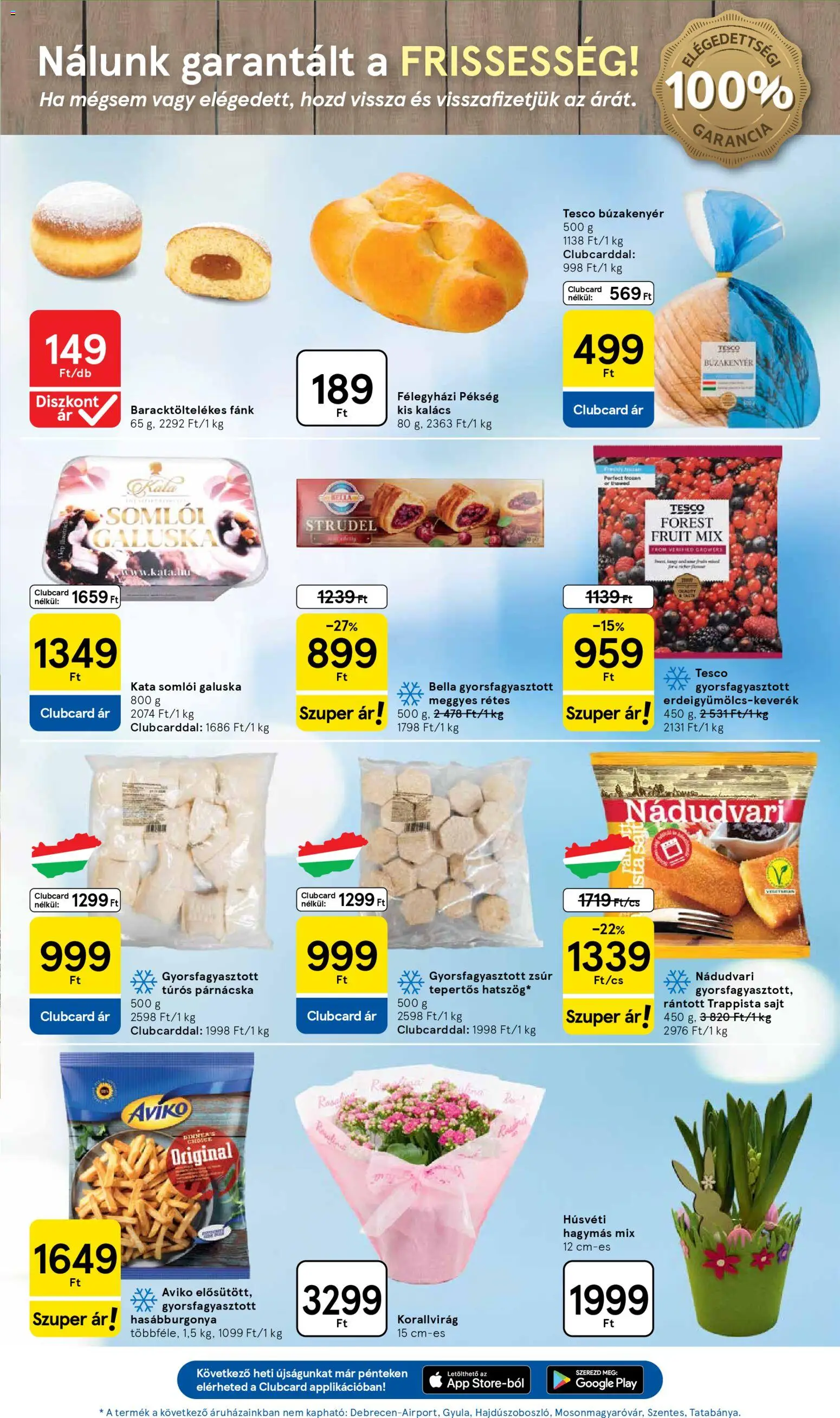 Tesco akciós ujság - amely érvényes a következő dátumtól: 2026.03.31. | Oldal: 21 | Termékek: Fánk, Somlói galuska, Kalács, Hasábburgonya